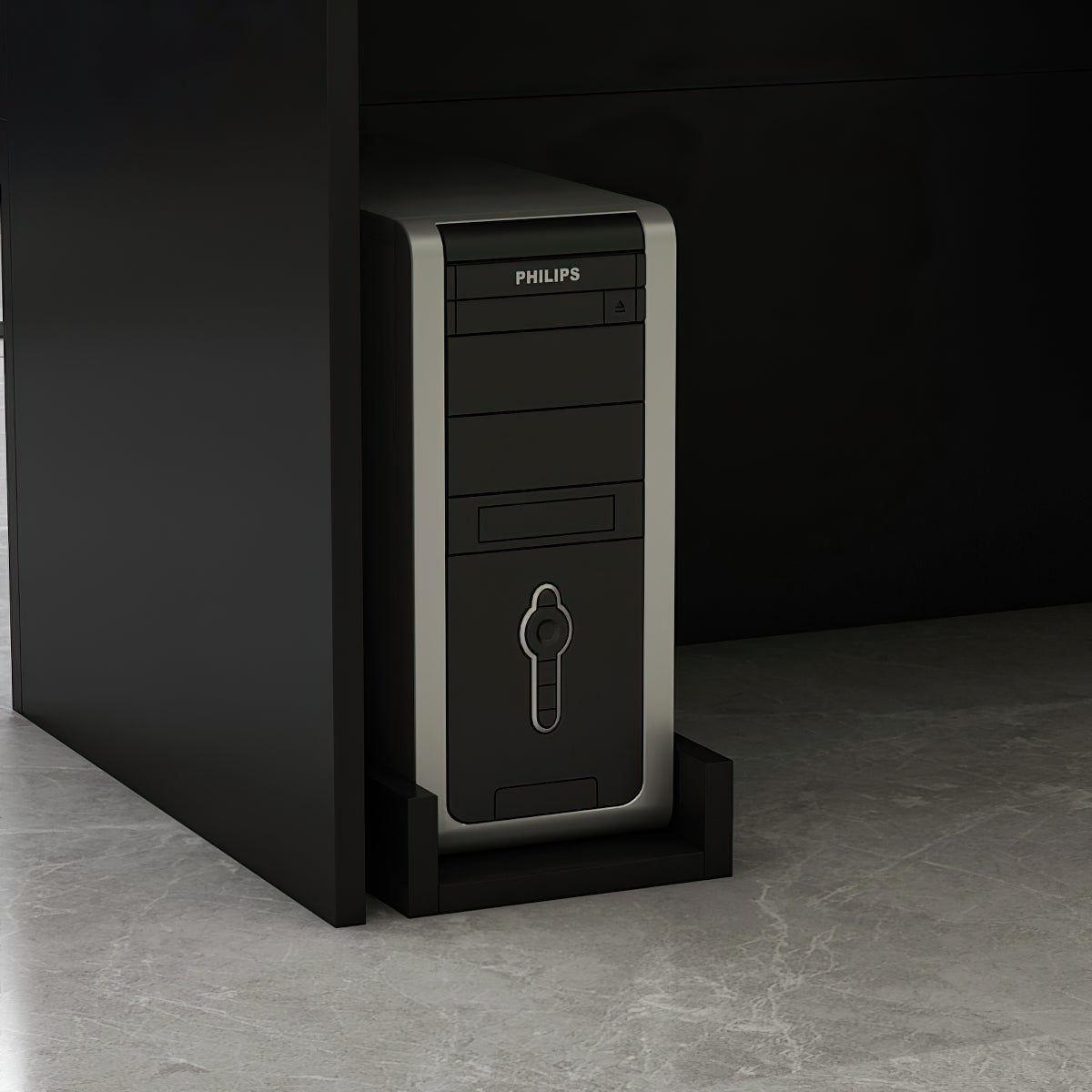 L-Shaped Reception Desk with Large Storage Filing Cabinets