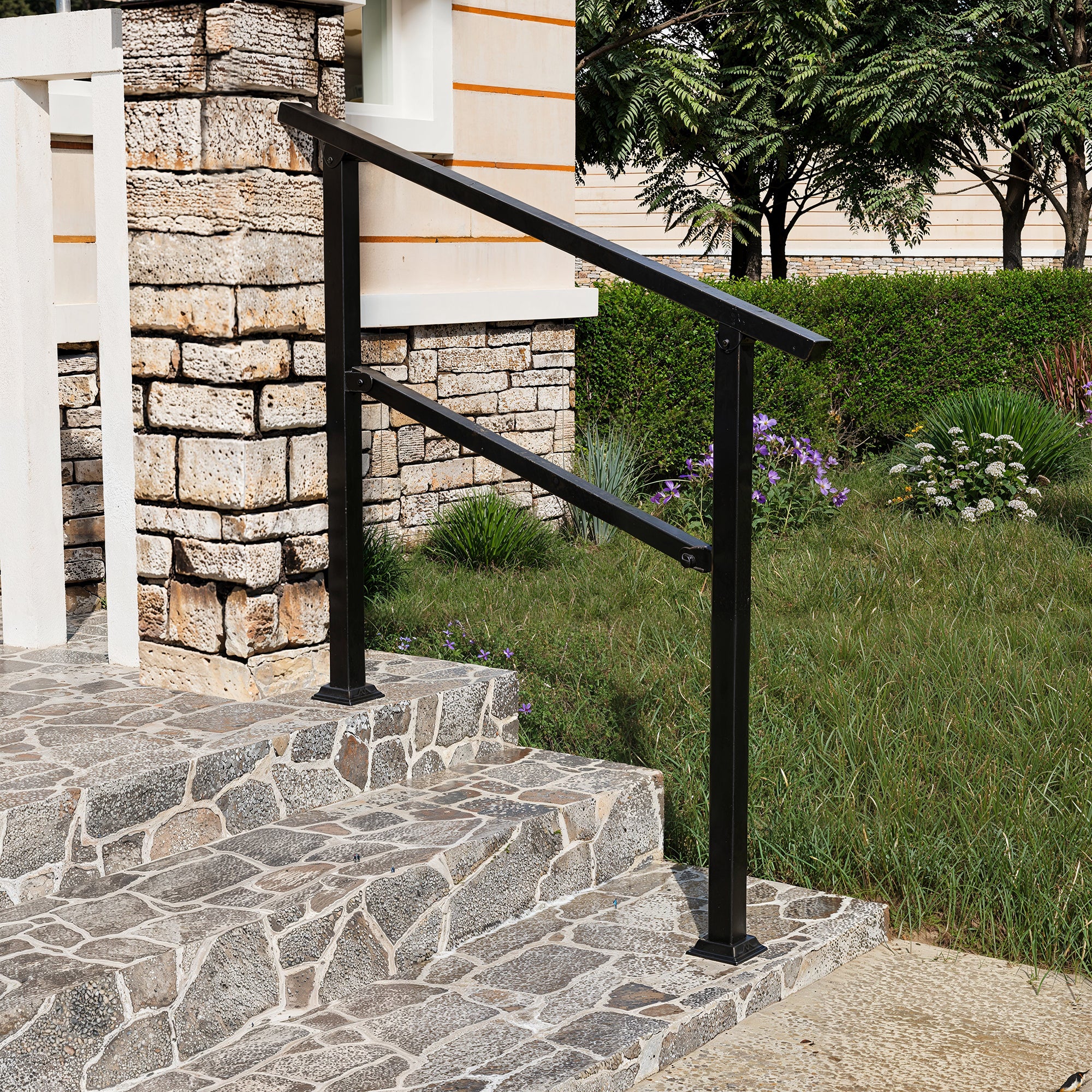 Stair Railing Kit Handrail Flexible Outdoor Deck Hand Rail(Set of 2)