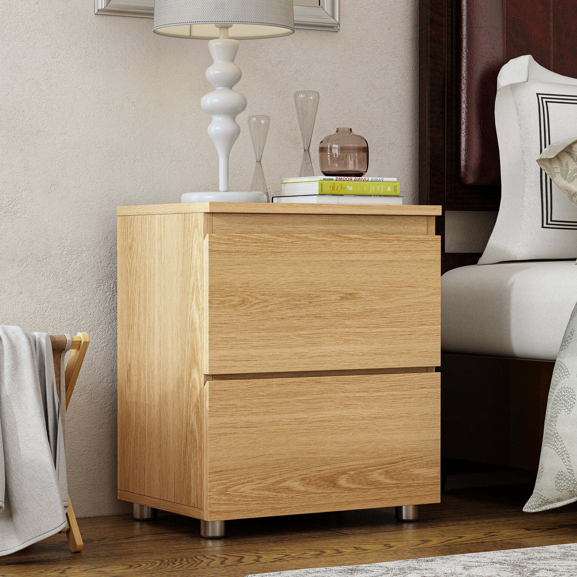 2-Drawer Chest Dresser Sideboard Night Table in Bedroom