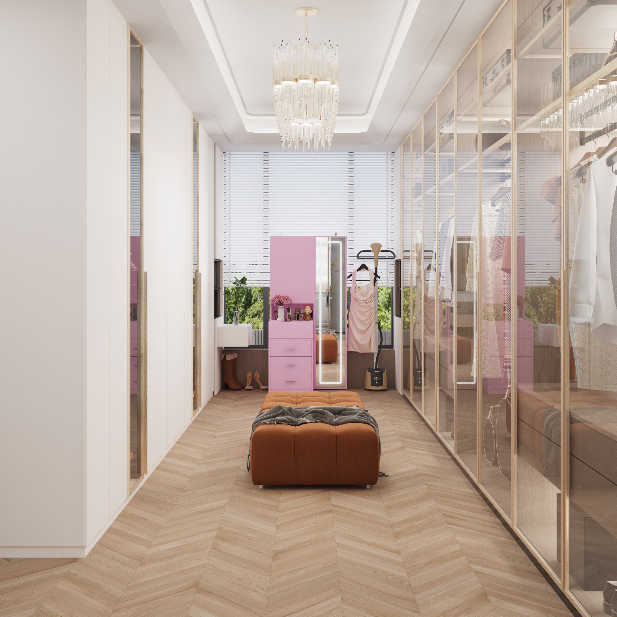 63'' H 3 Drawer Armoire Wardrobe With Adjustable LED Dressing Mirror