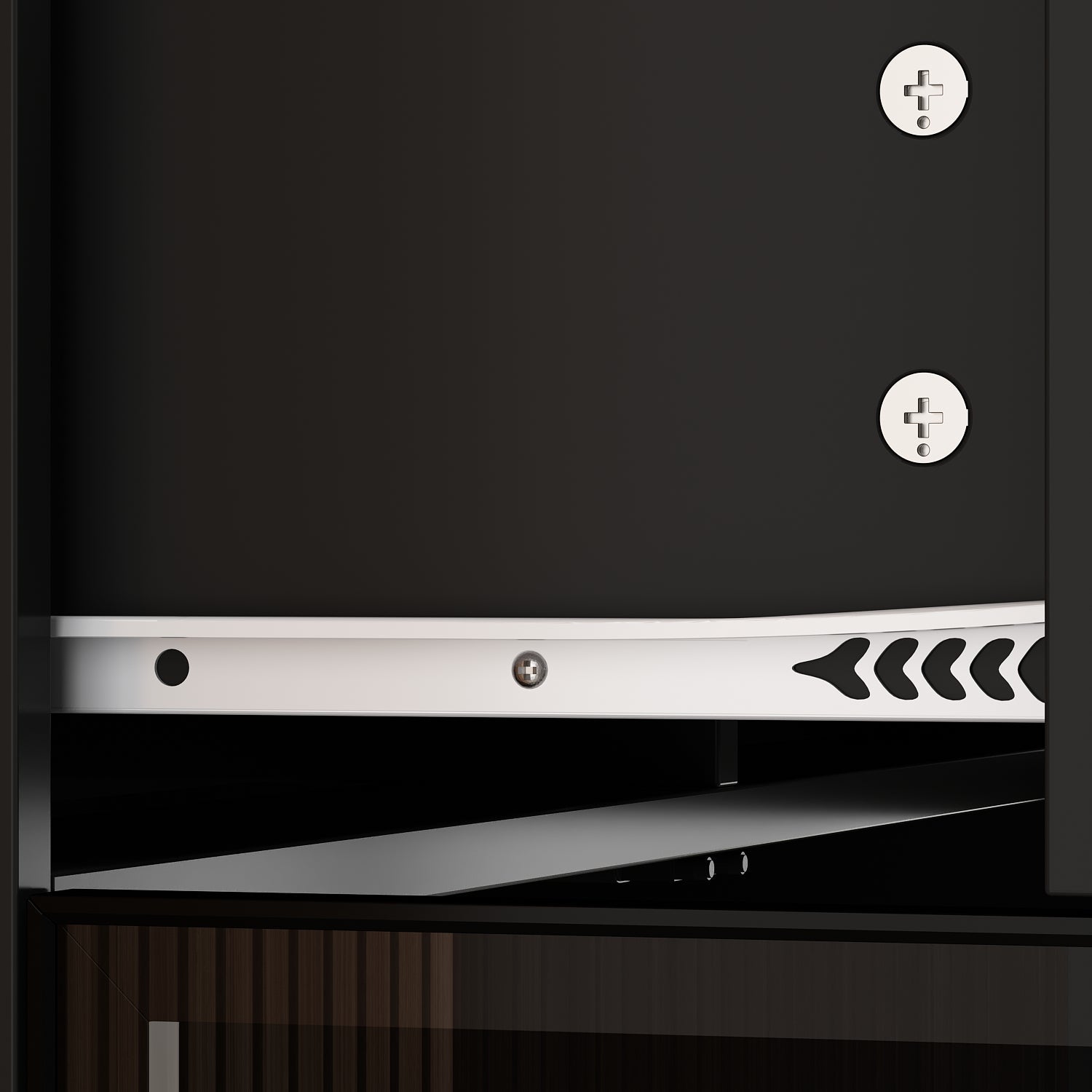 Three Drawers Bathroom Linen Cabinet With Tempered Glass Doors And Light