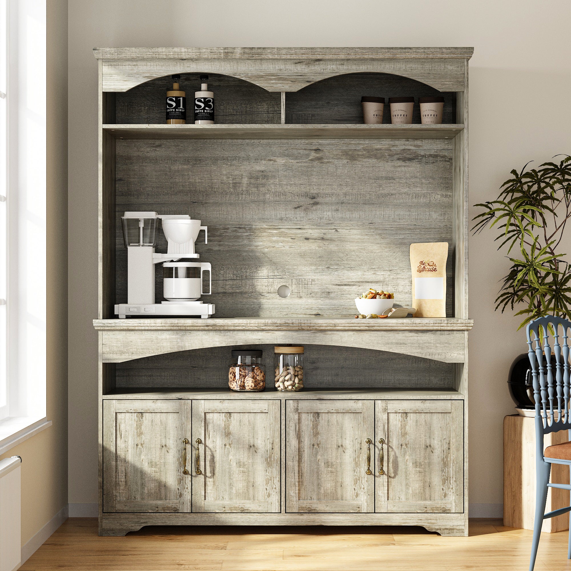 Retro Dining Cabinet With Adjustable Shelves