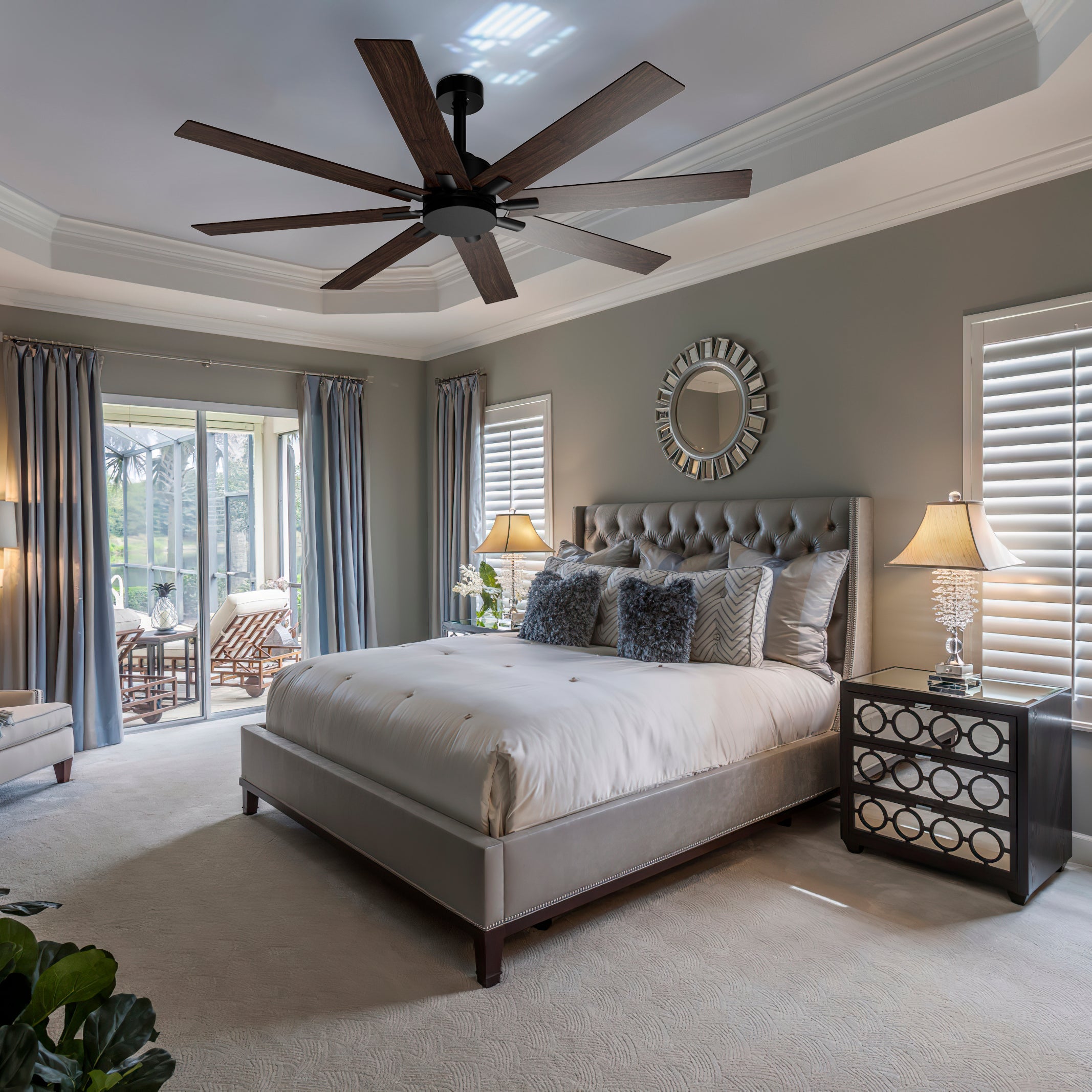 Ceiling Fan with 8 Reversible Blades Remote Control 2-Side Blades