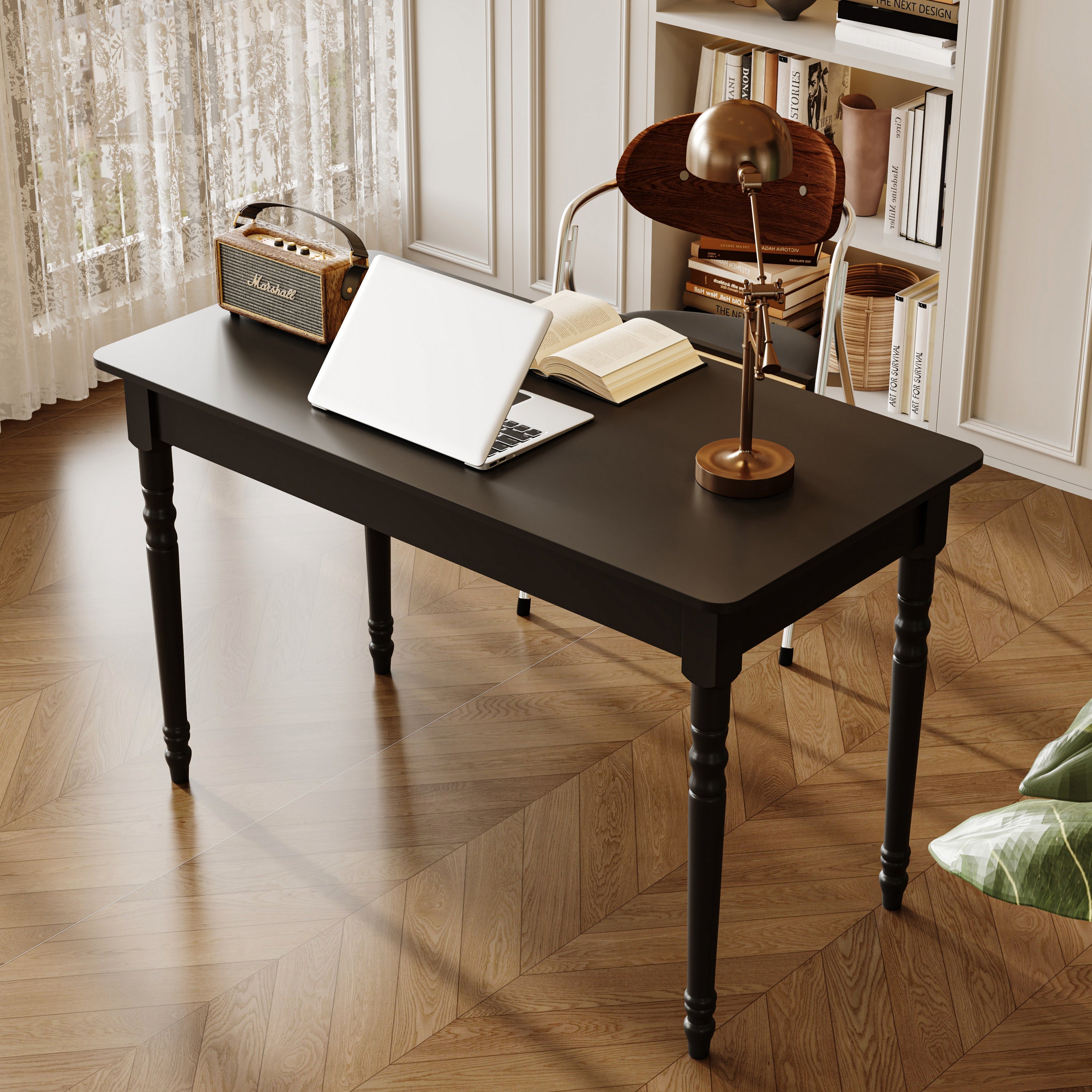 47.2'' W Rectangle Writing Desk With Drawer And Alien Shaped Design