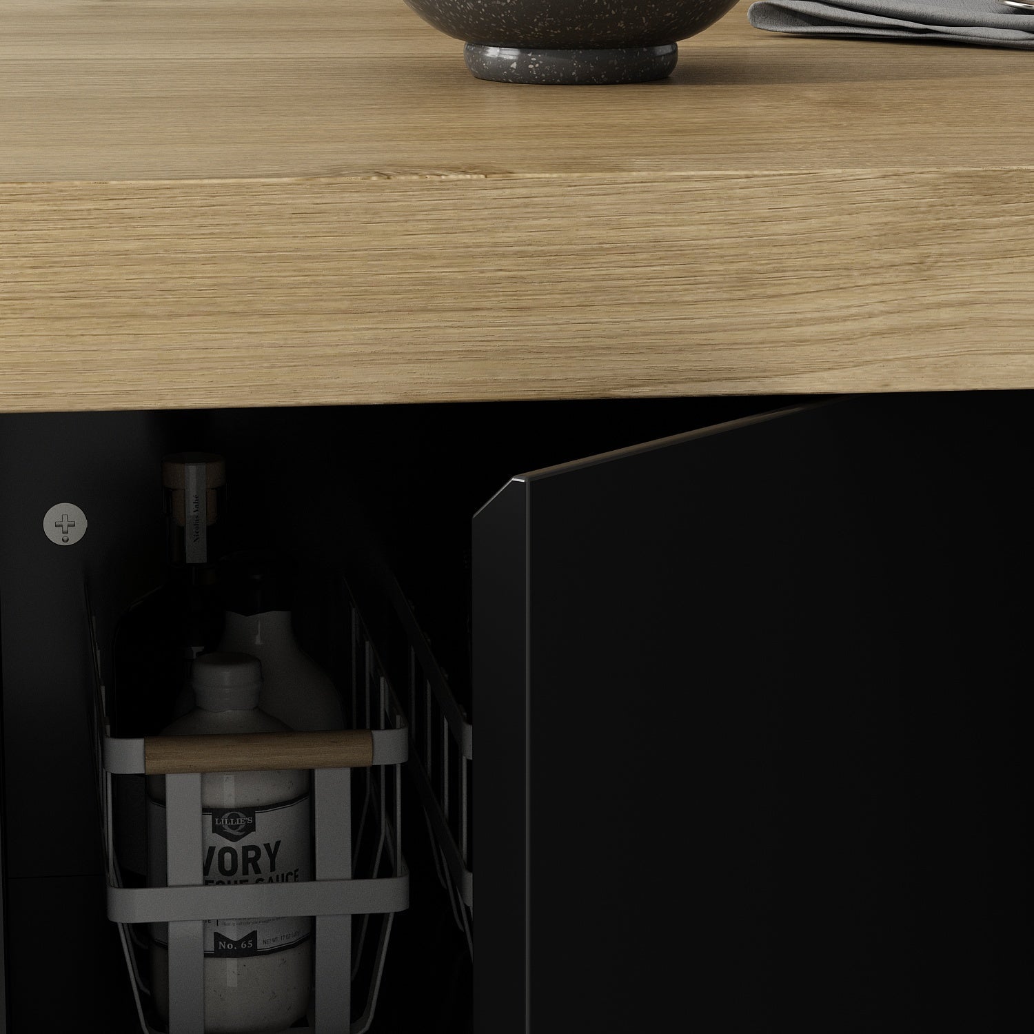 Kitchen Island with Solid + Manufactured Wood Top