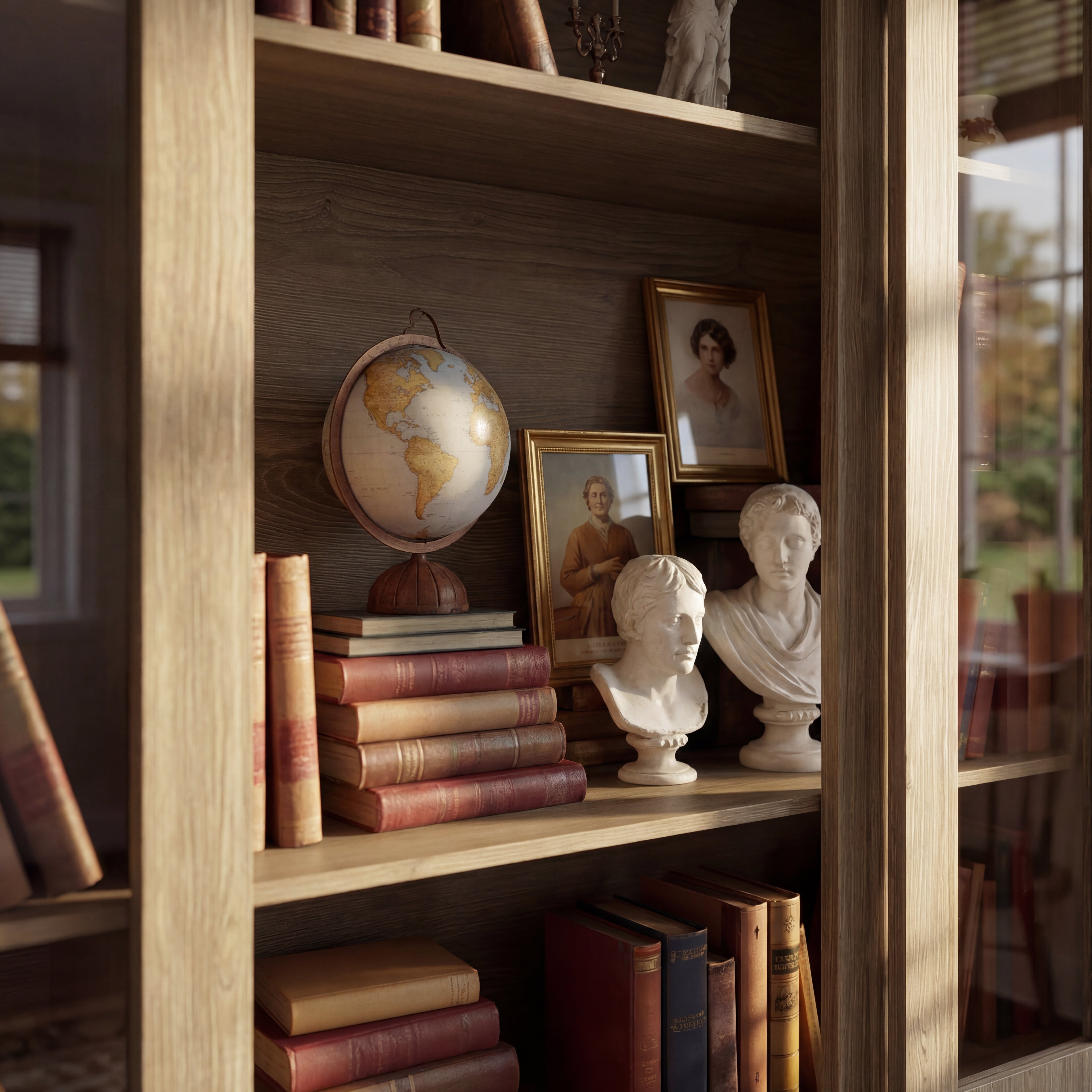 63 inches Modern Rustic Wood China Cabinet with 2 Drawers and 4 Sliding Glass Doors