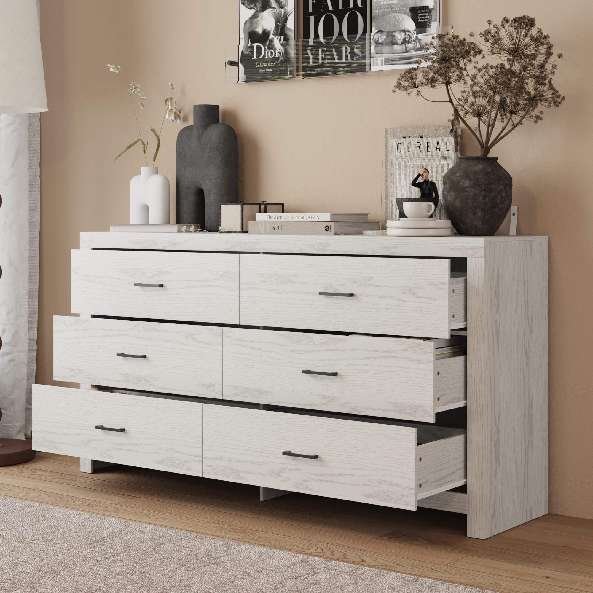 6-Drawer Dresser With Rustic Style