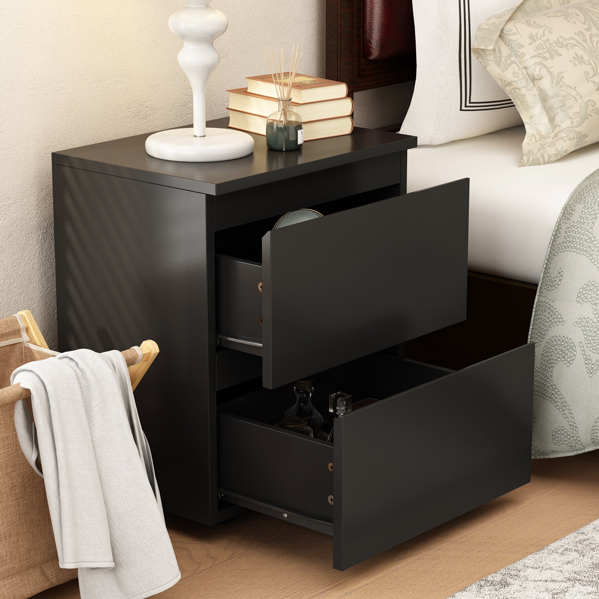 2-Drawer Chest Dresser Sideboard Night Table in Bedroom