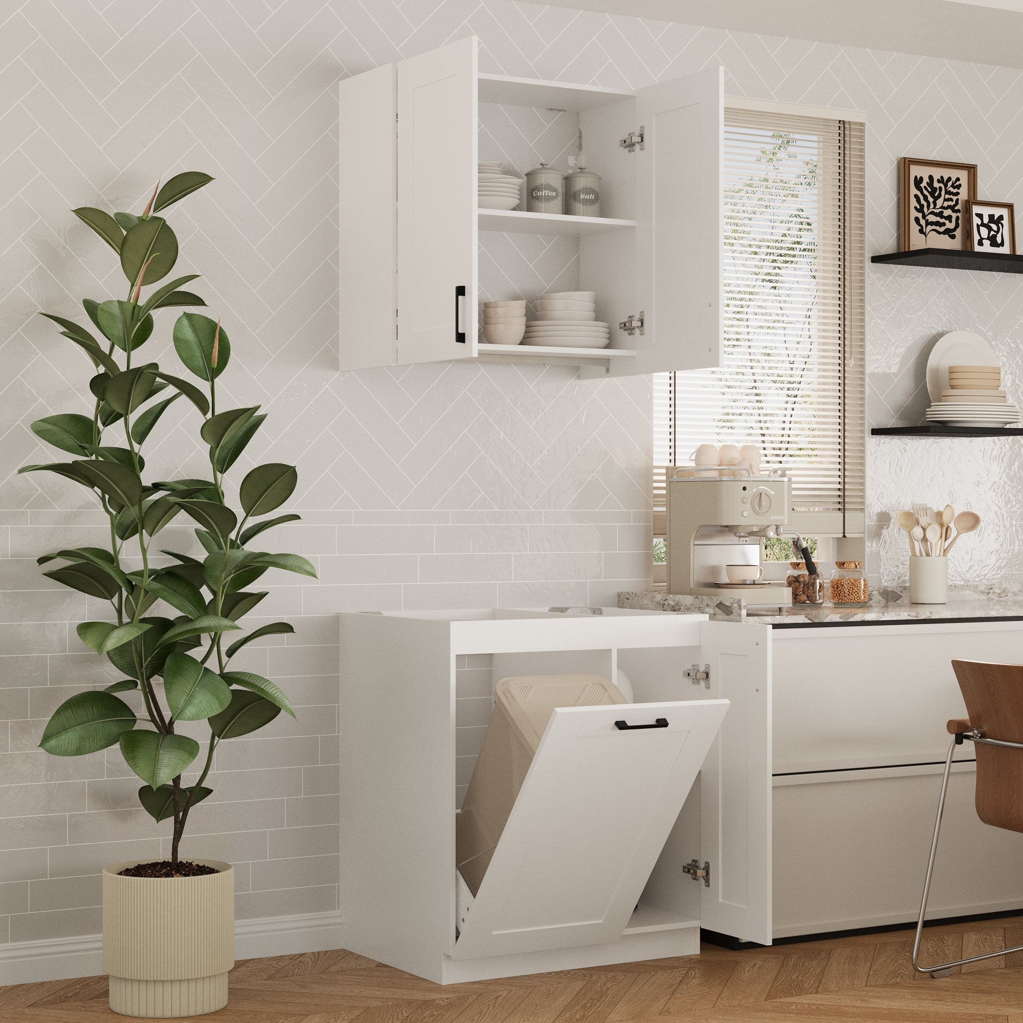 30"W Food Pantry Kitchen Sideboard Buffet Table