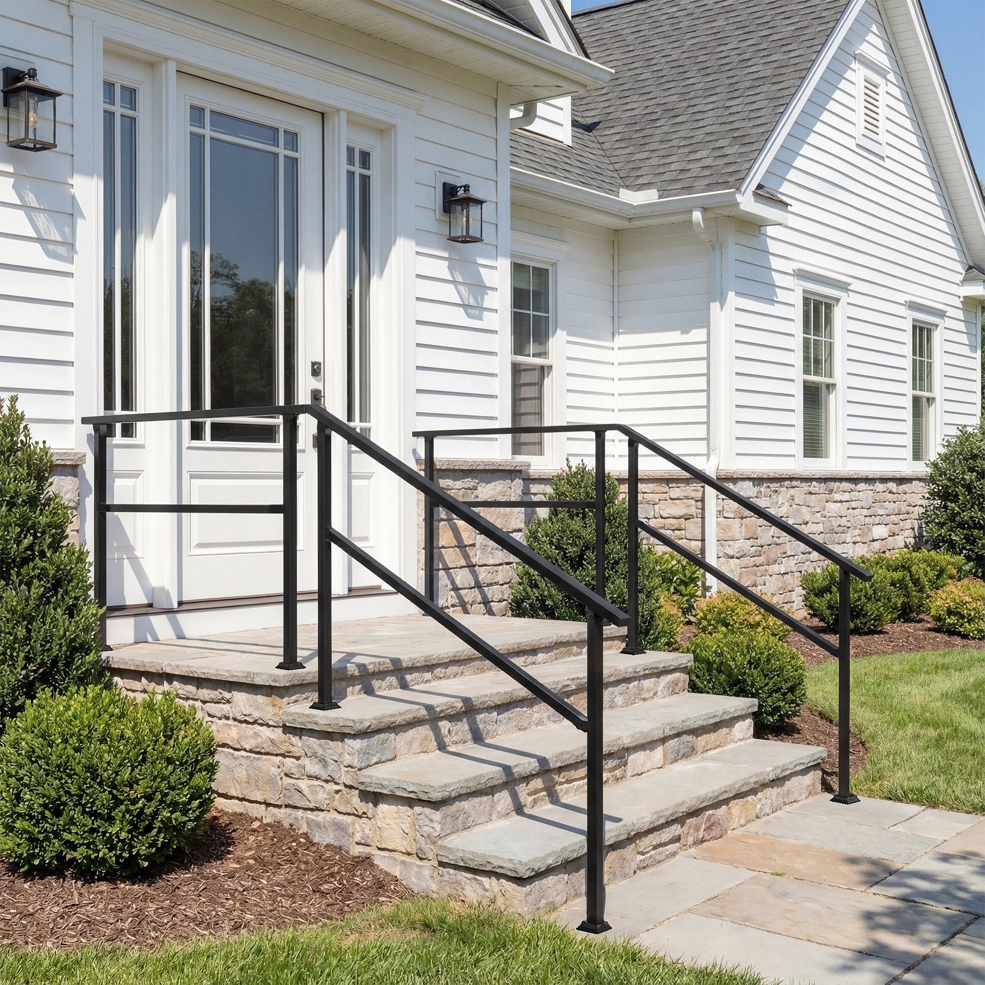 Stair Railing Kit Handrail Flexible Outdoor Deck Hand Rail(Set of 2)