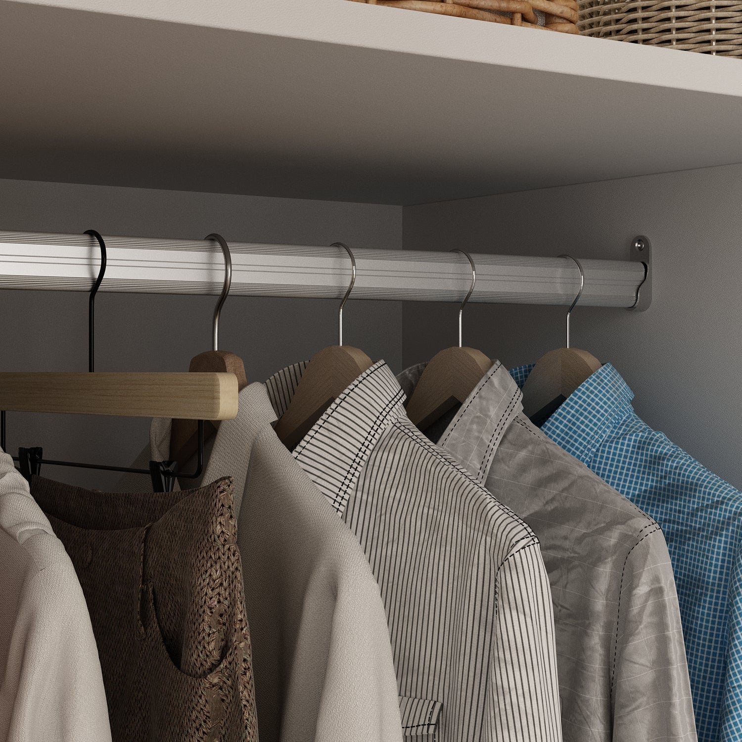 Armoire Solid Wood Clothes Organizer Storage Cabinet 4-Door Wardrobe Family Closet