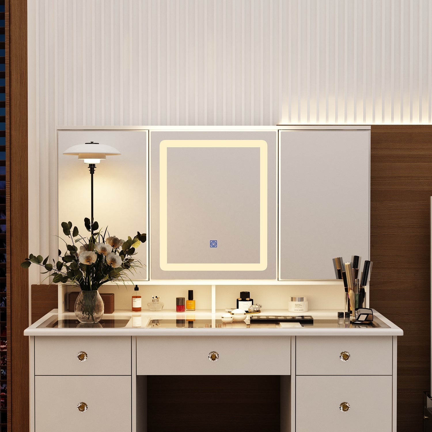 #Color_White/Glass Tabletop