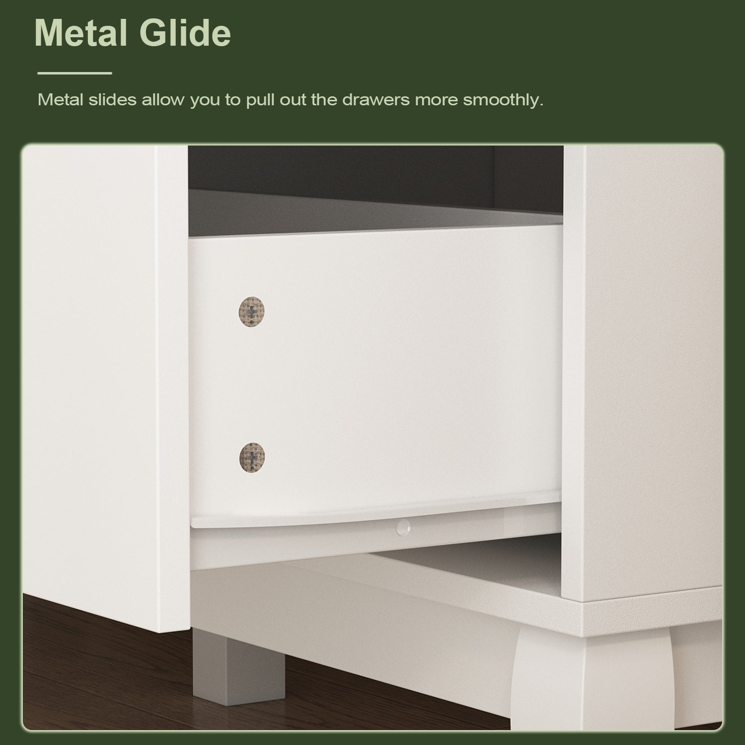 Modern White Finish Double Dresser 6-Drawer Cabinet for Hallway Entryway Living Room