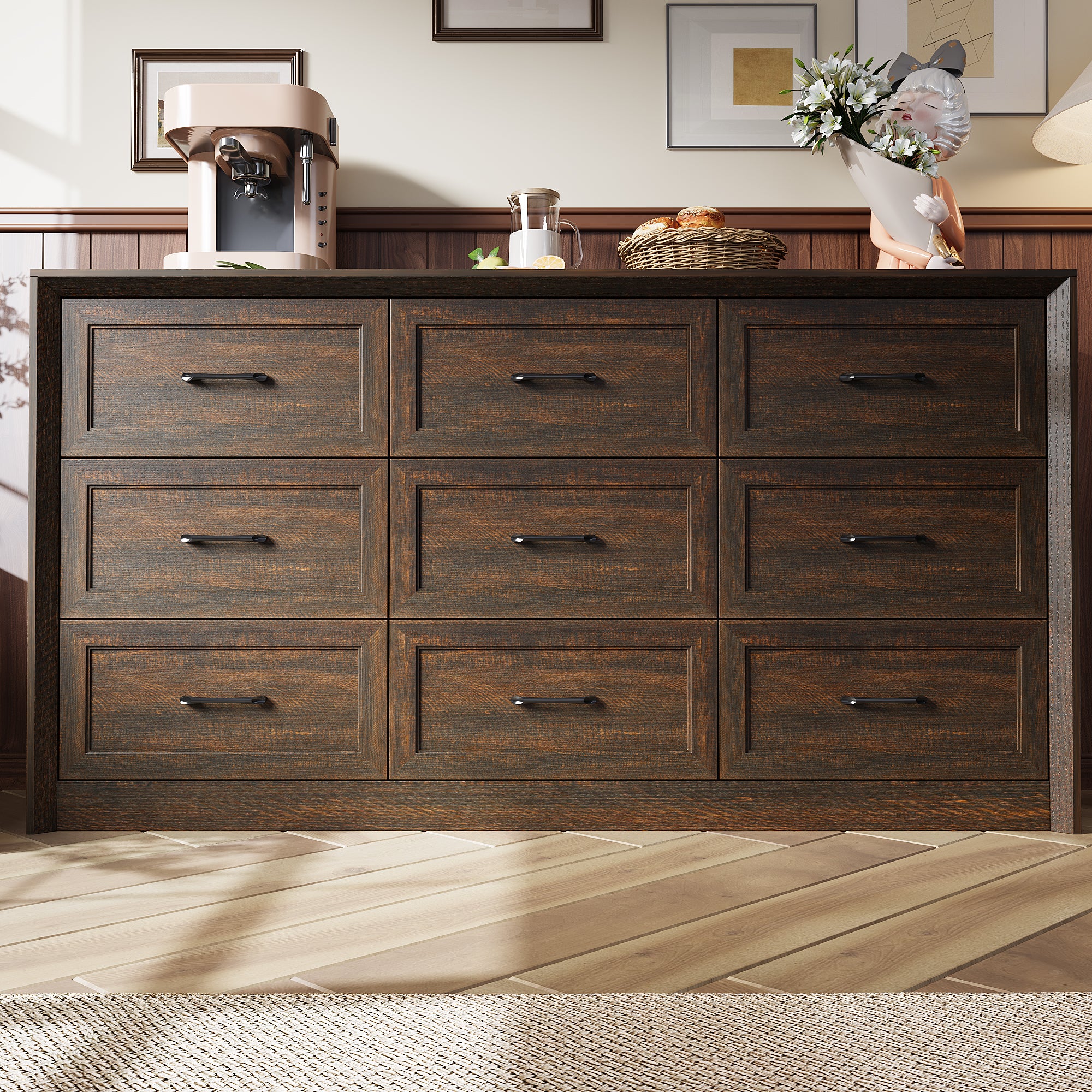 3-Drawer & 2-Door Accent Cabinet Storage Solution For Entryway, Living Room & Bedroom