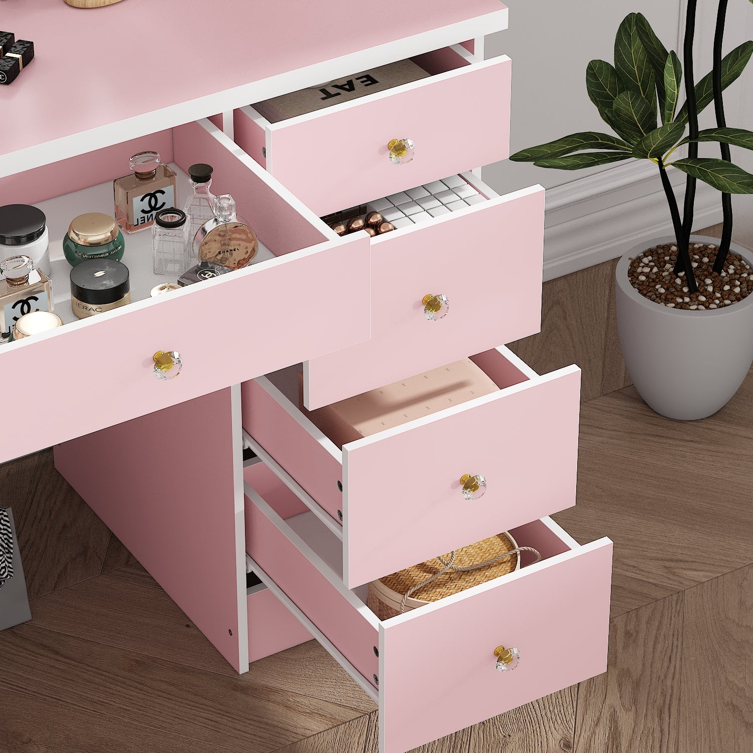 Home Makeup Dressing Table with Mirror & Lamp