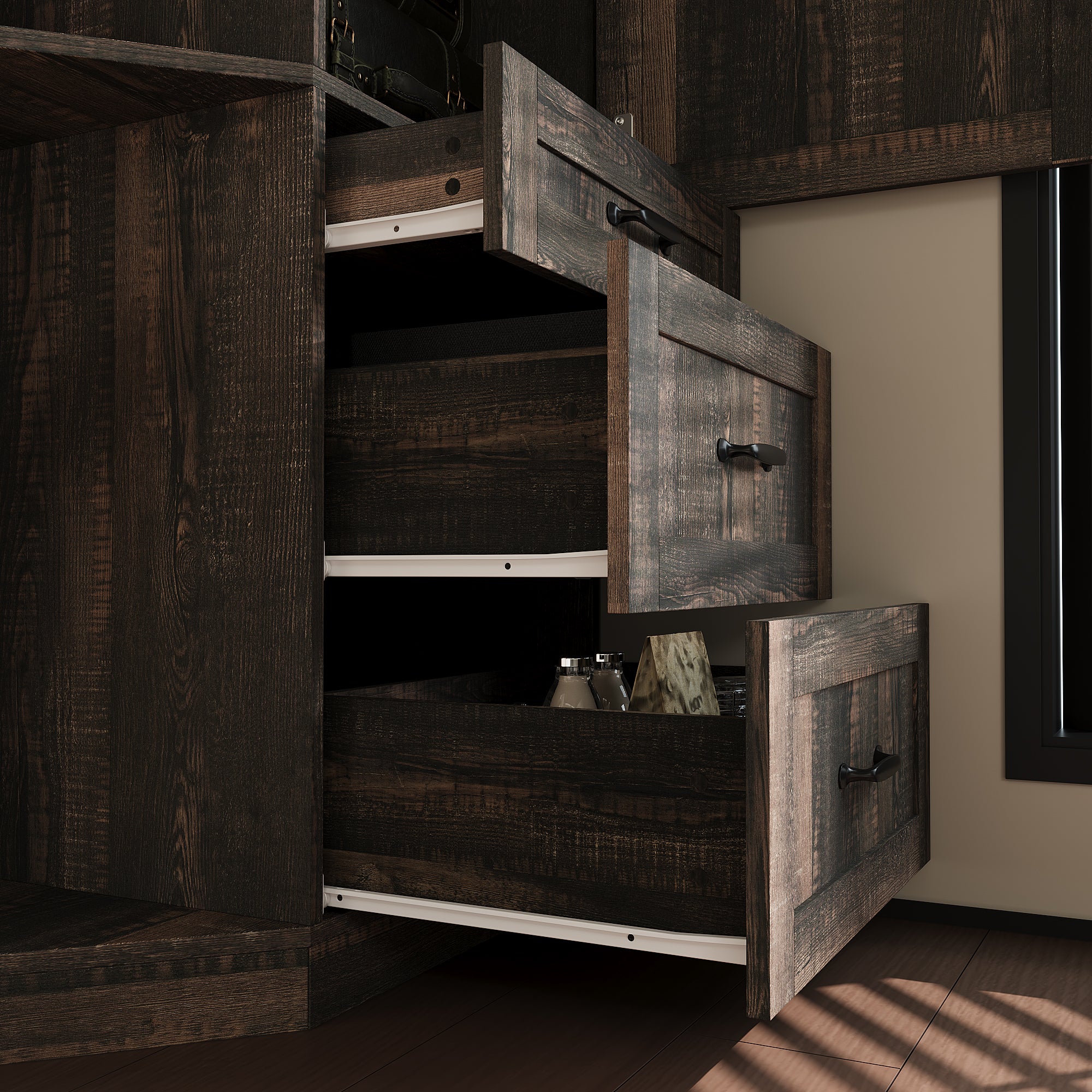 70'' H Trapezoid Bookcase & Storage Cabinet