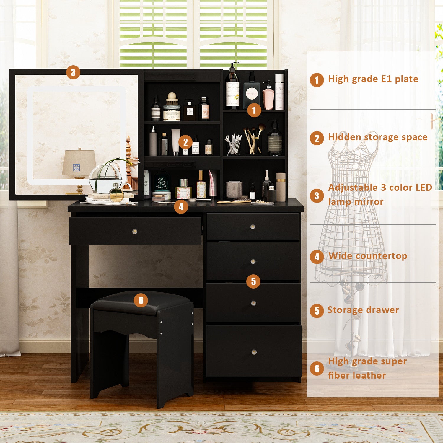 #Style_LED Light Sliding MirrorMirror