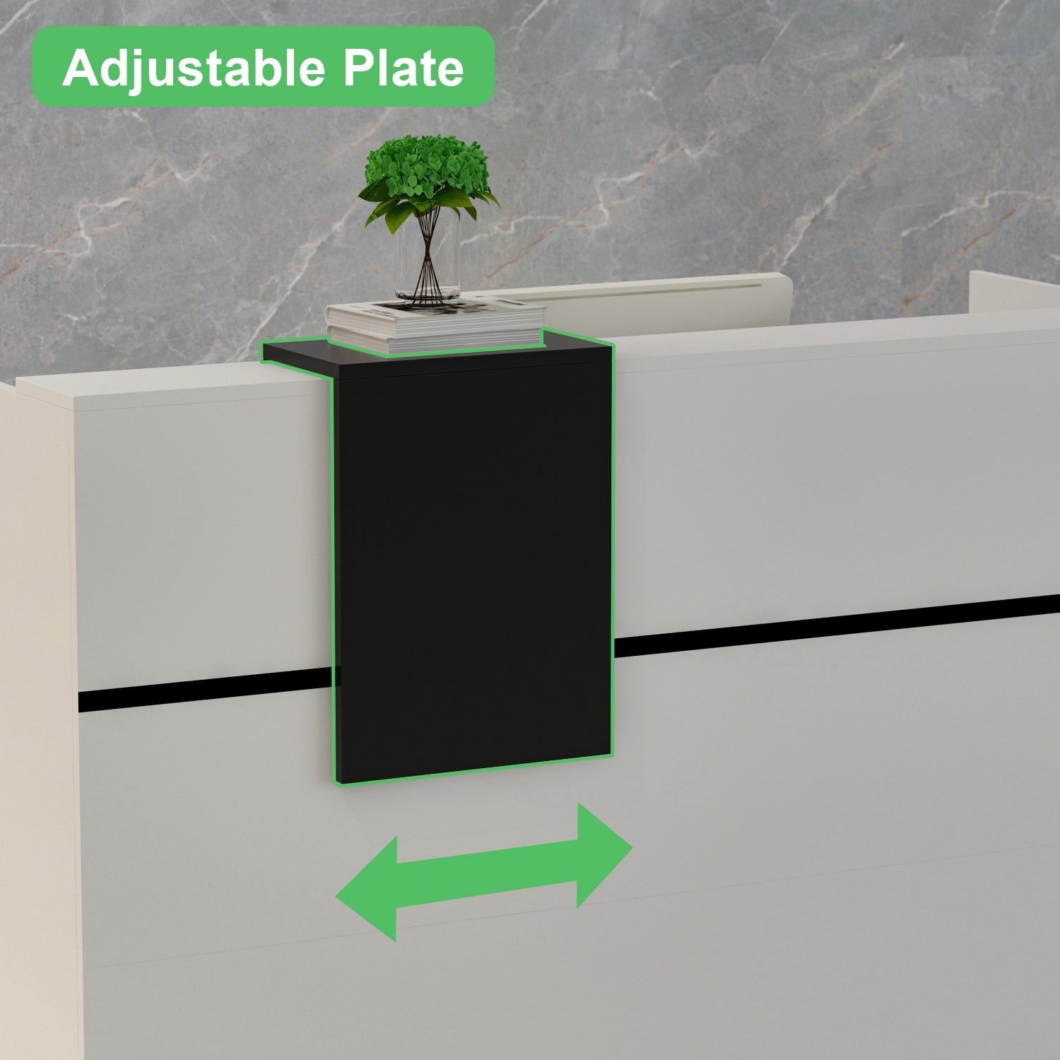 Reception Counter Desk with Lockable Storage Cabinet