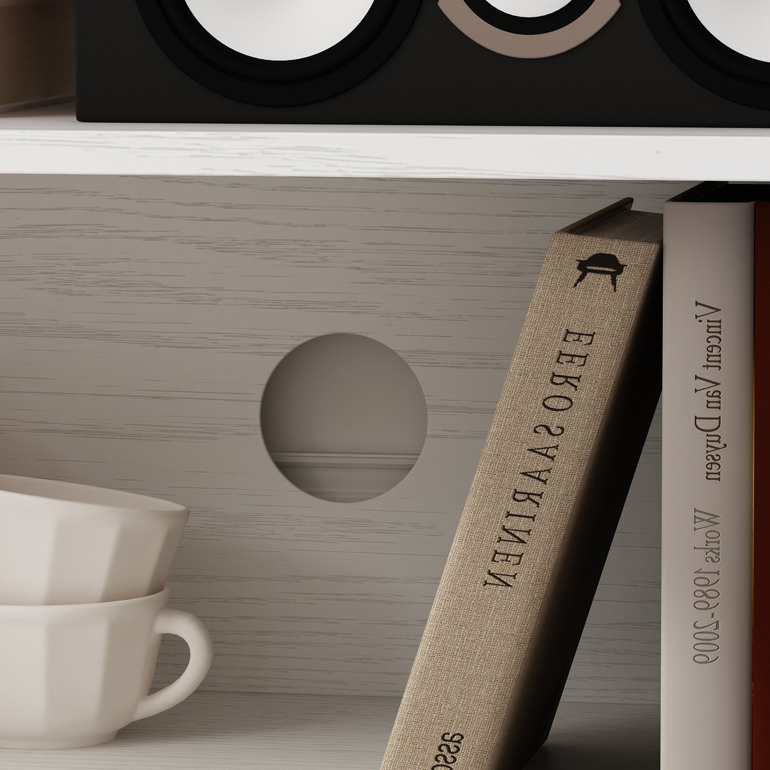 70.9" TV Stand With Adjustable Center Shelf, Black Metal Handles, And Dual Side Cabinets