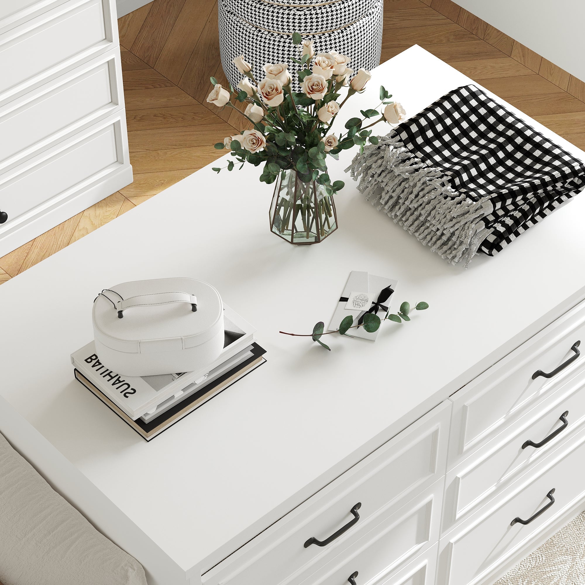 12-Drawer Closet Island With Built-In Shoe Bench