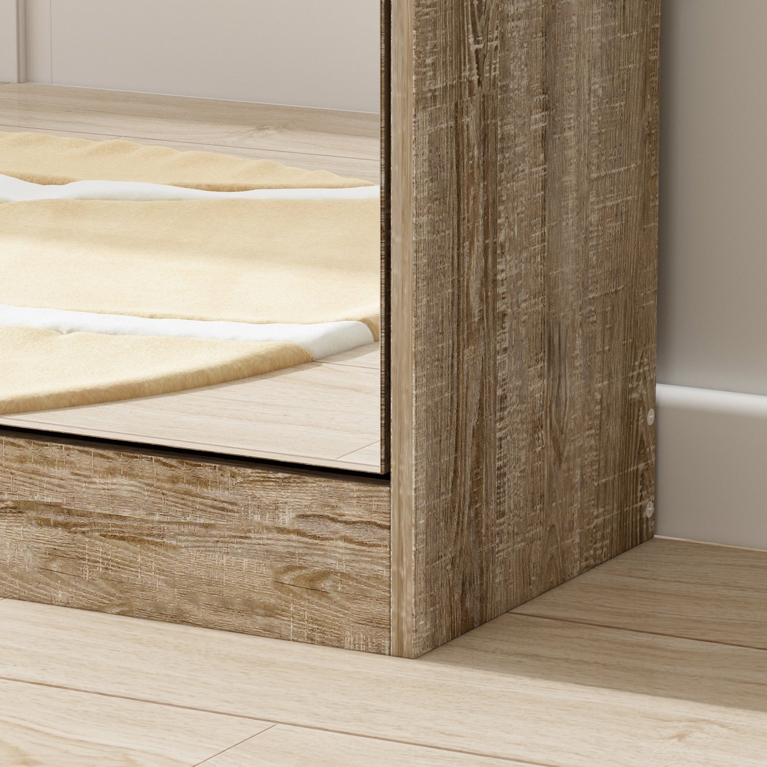 Entryway Shoe Storage Cabinet with 3 Flip Drawers Wood Shoe Cabinet Shoe Organizer with Mirrored Front