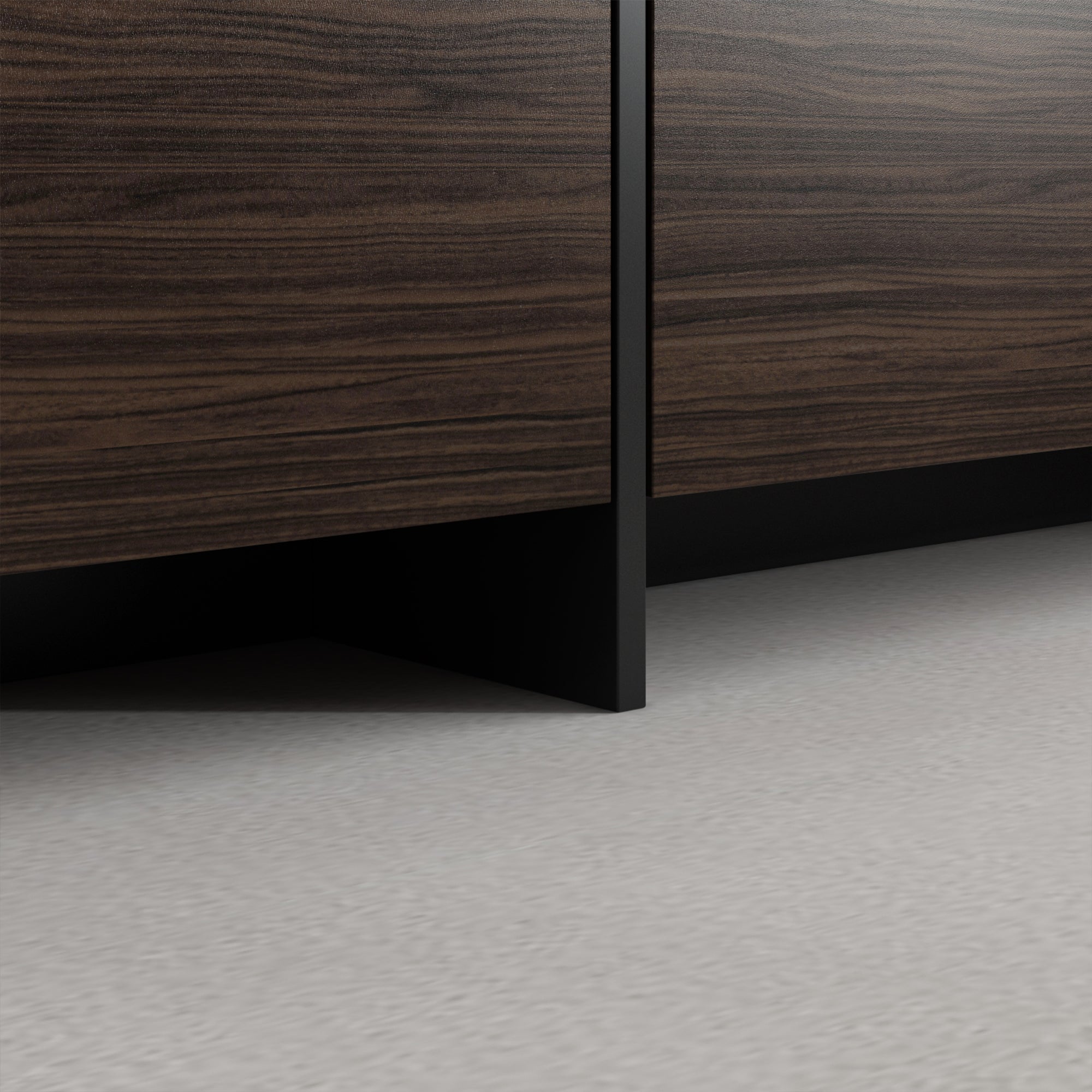 Four-door Wood Grain-color Entertainment Center with Pull-Down Doors - 95.7"W