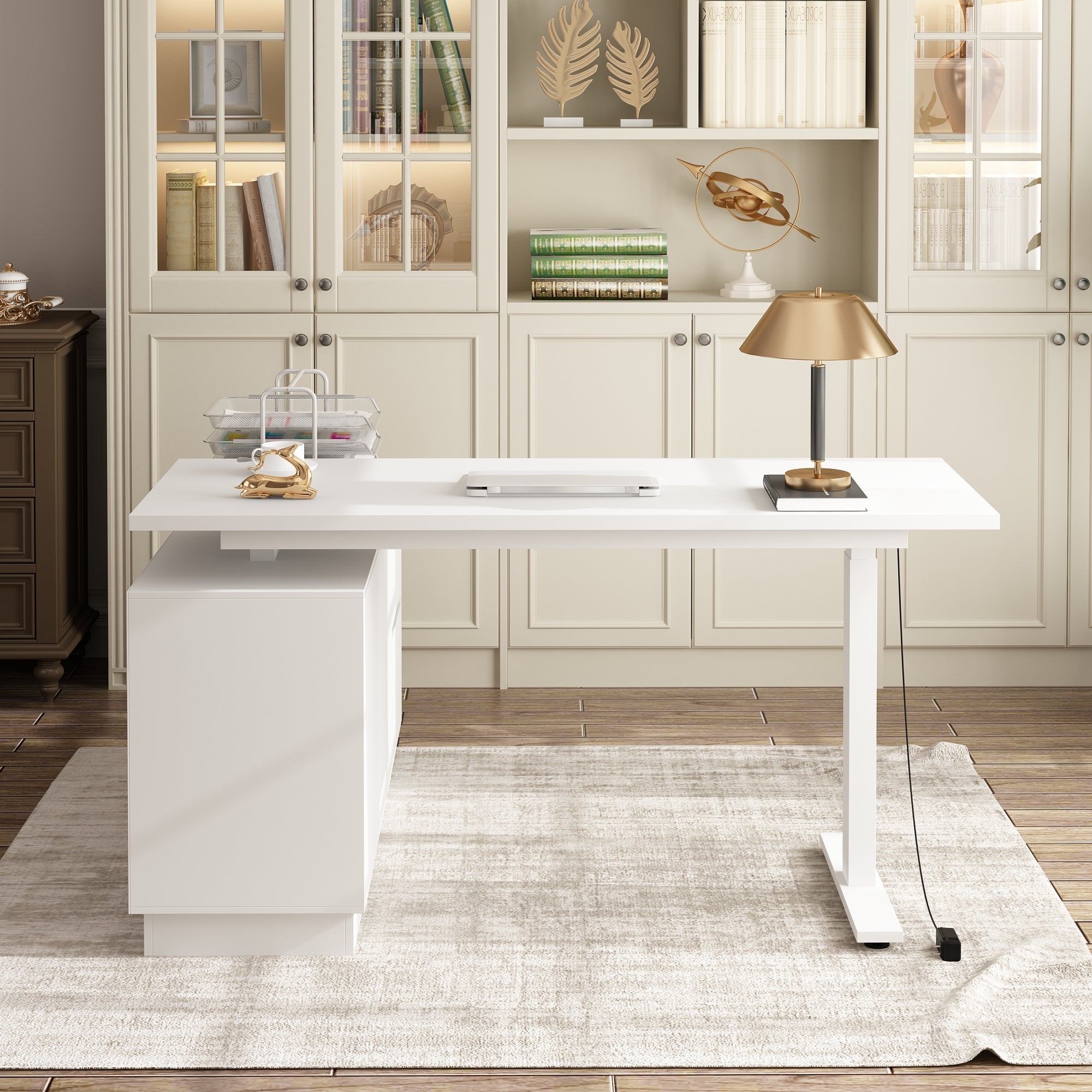 Adjustable Height Standing Desk With Electric Lift System, 54” Desk With Memory Presets