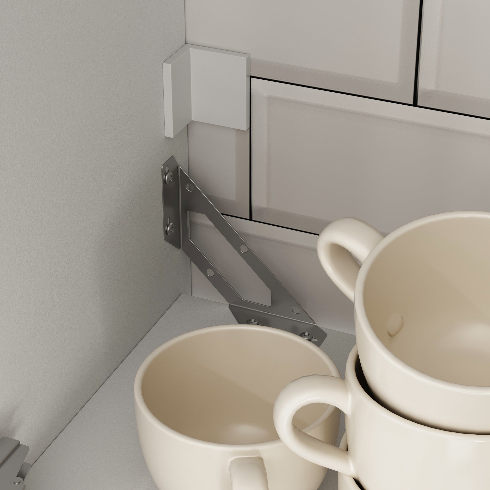 40 inch Modern White Kitchen Pantry Cabinet with Upper & Lower Cabinets