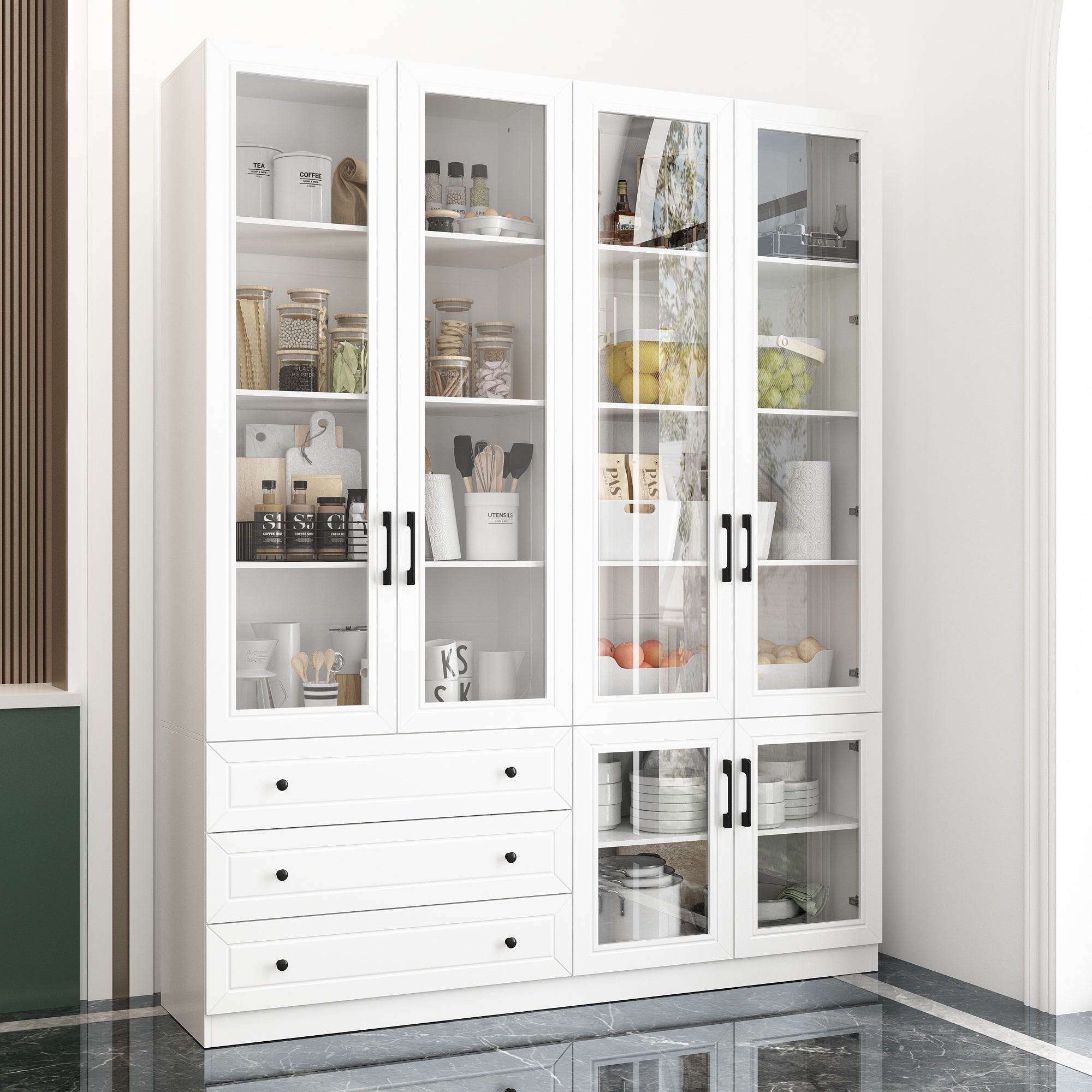 74.8”H China Cabinet Display Case With Light