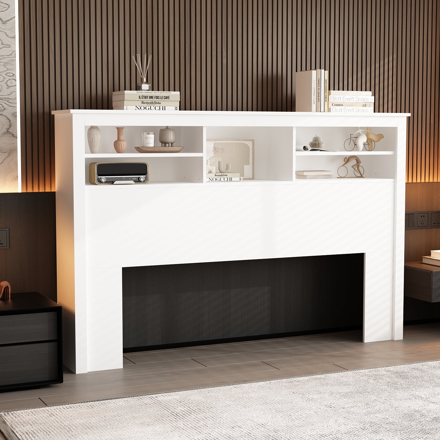 43'' H X 65'' W Queen Bookcase Headboard