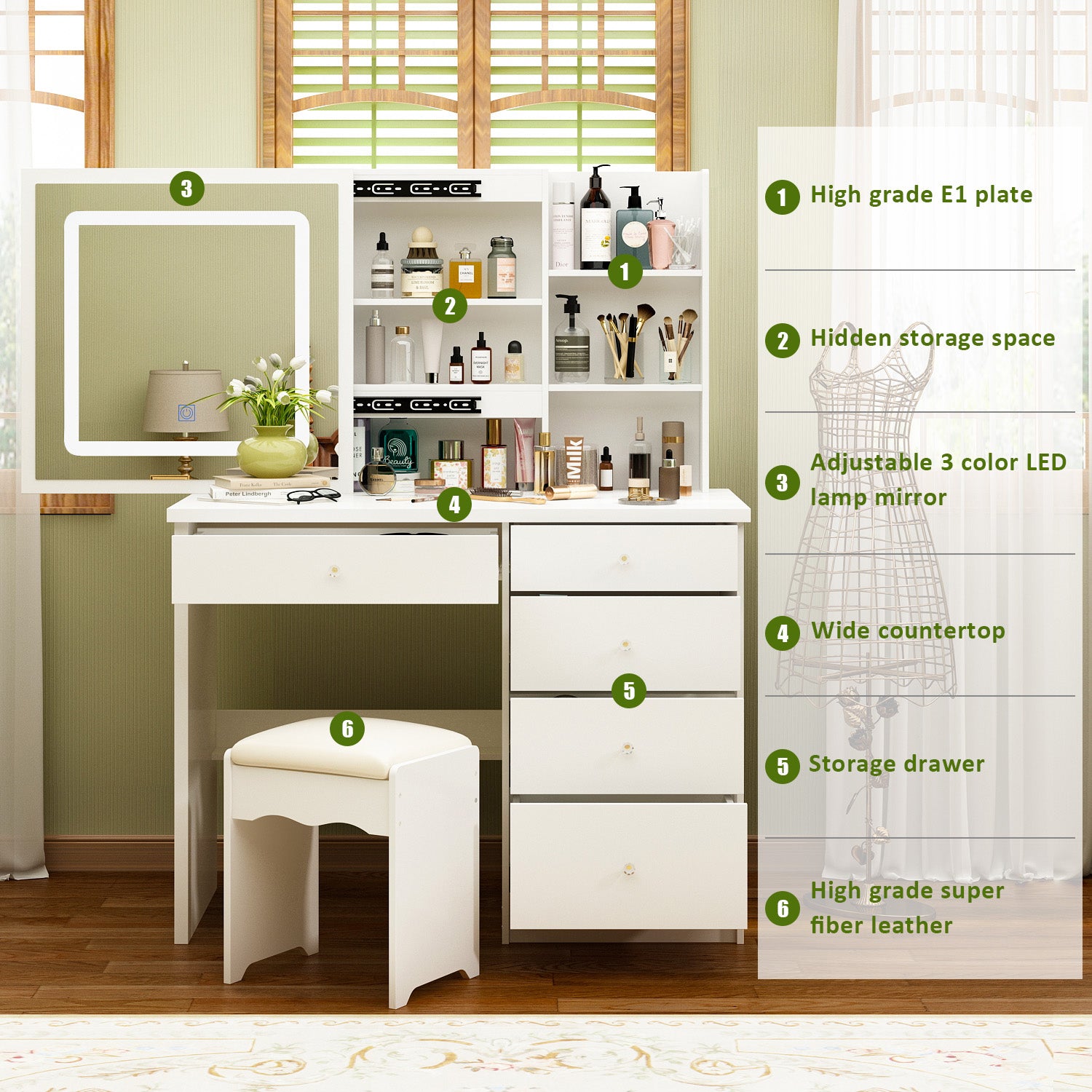 #Style_LED Light Sliding MirrorMirror