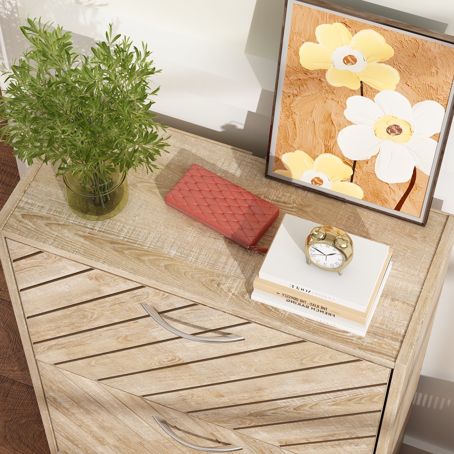 Rustic Shoe Organizer for Hallway Entryway Shoe Cabinet with 2 Flip Drawers