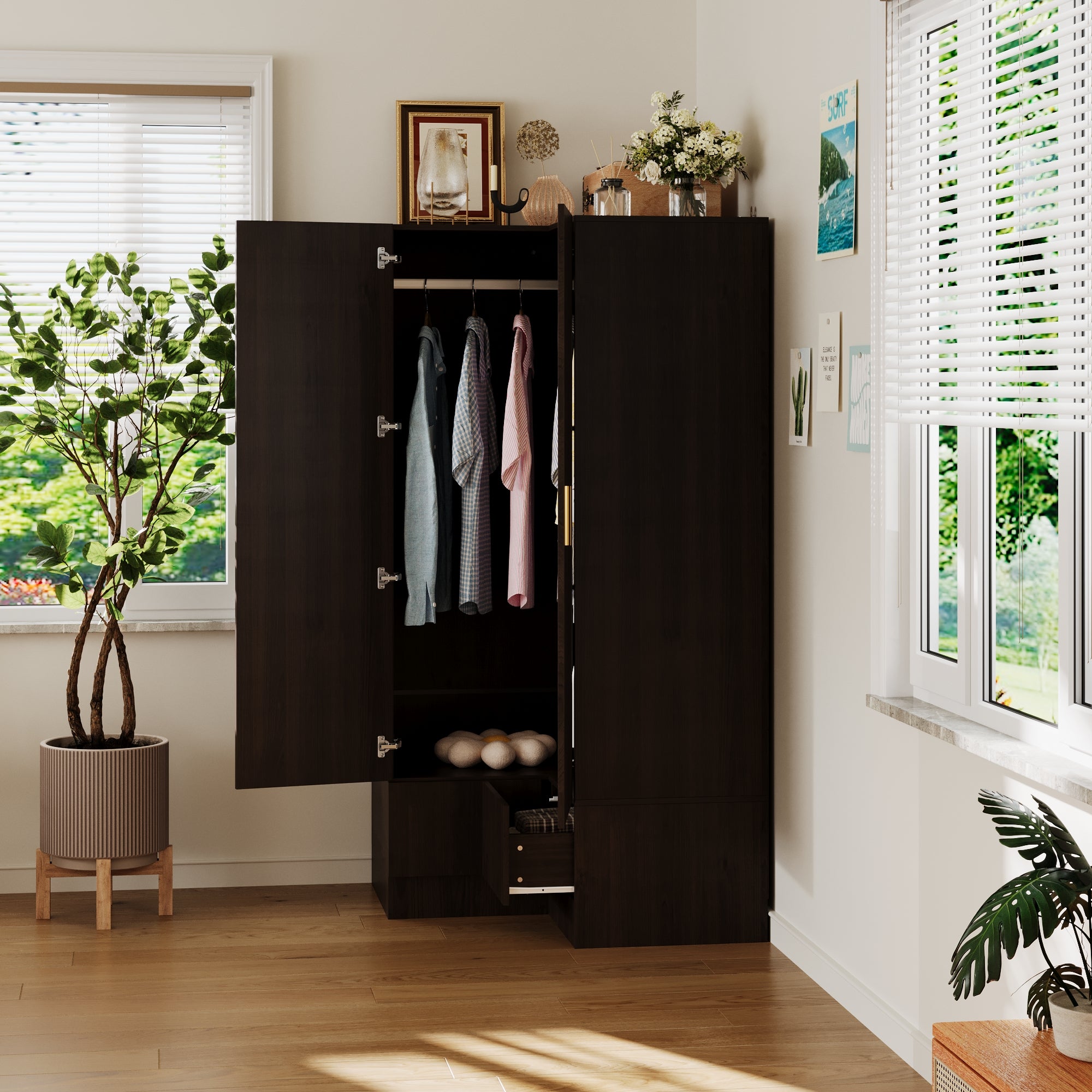 Corner Wardrobe With 2 Doors And 2 Drawers
