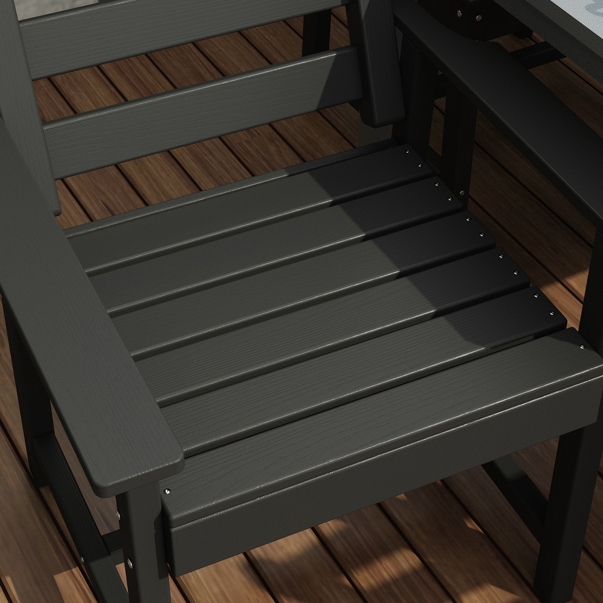 All-weather Patio Dining Chairs With Wood Grain Design (set Of 2)