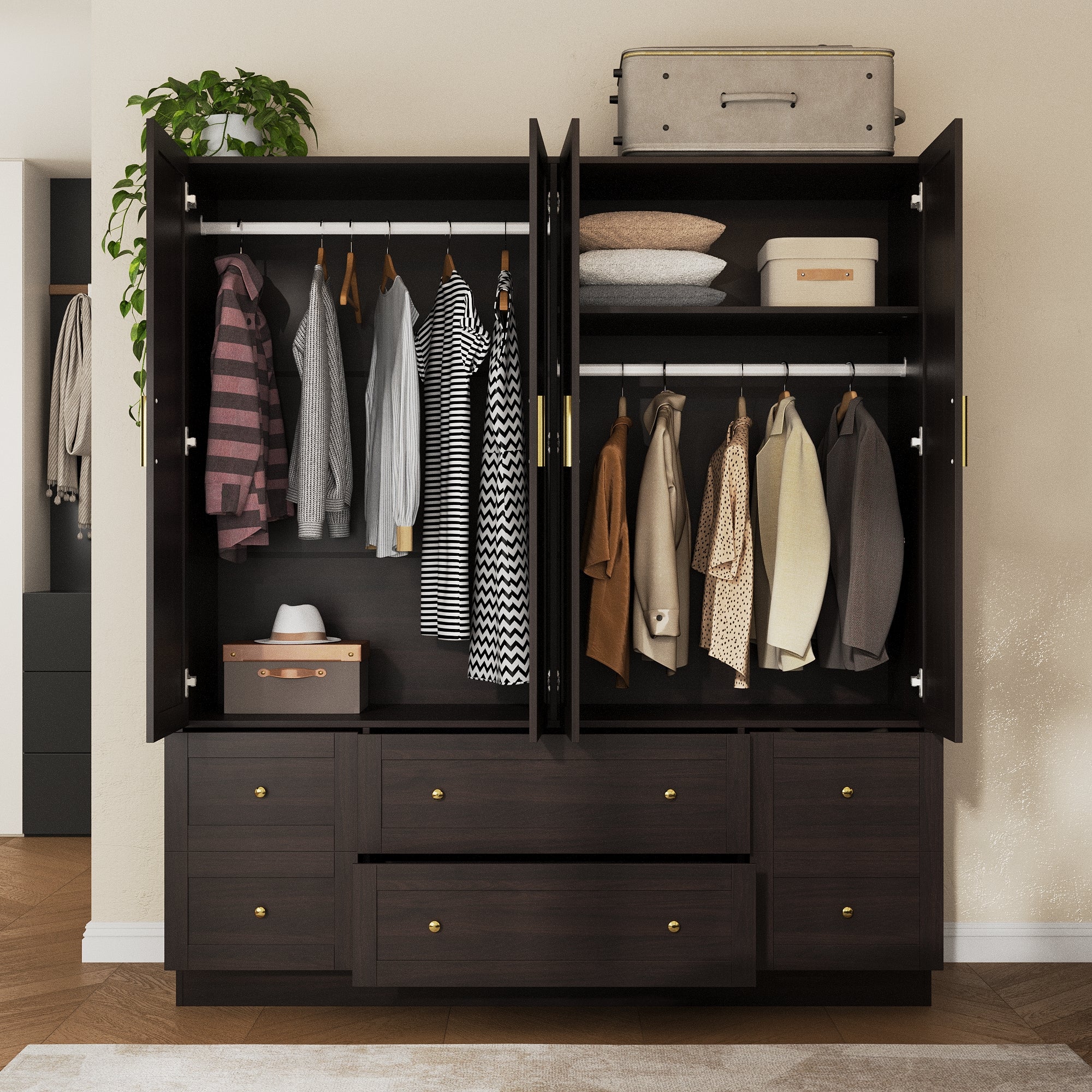 4-Door Wardrobe With Optimized Storage