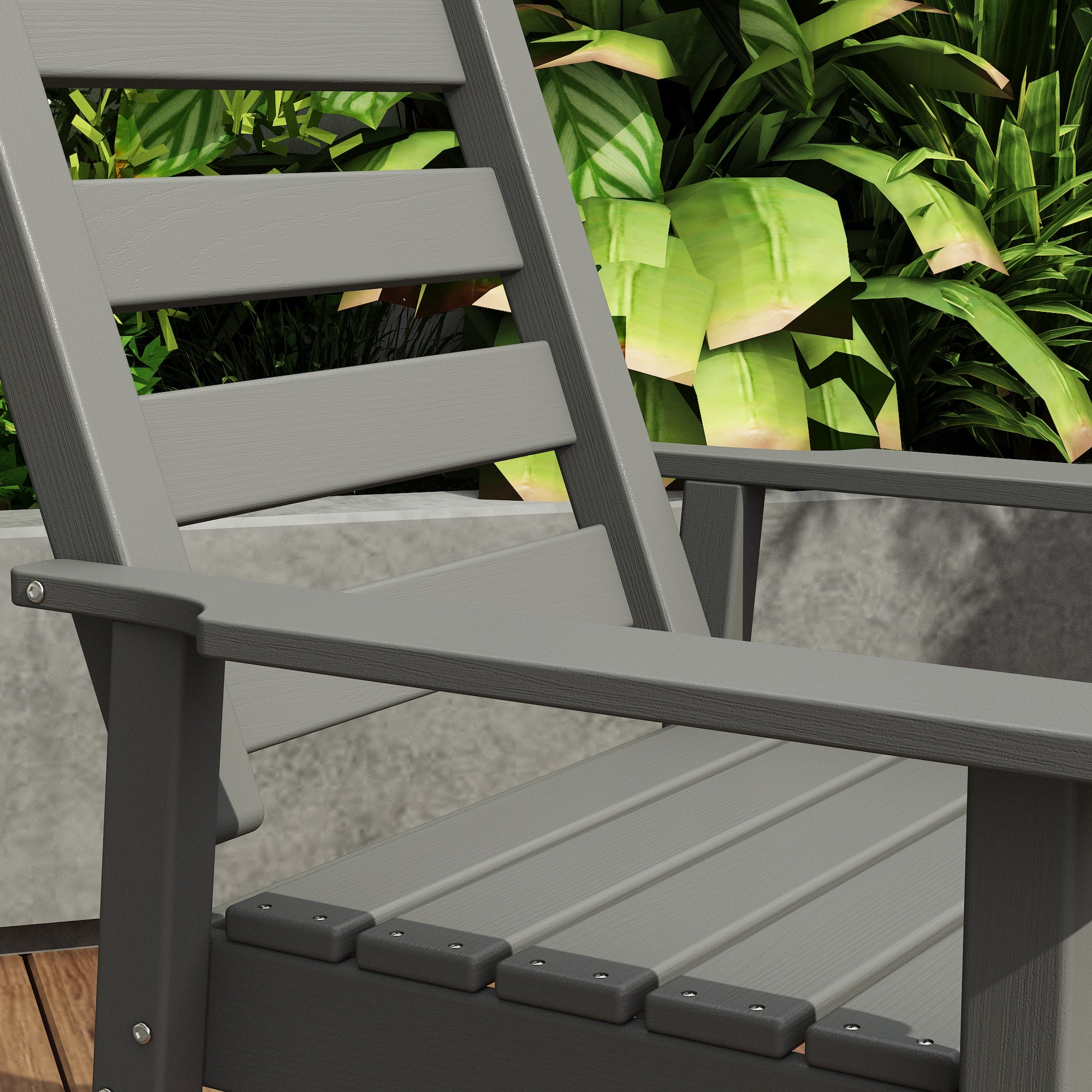 All-weather Patio Dining Chairs With Wood Grain Design (set Of 2)