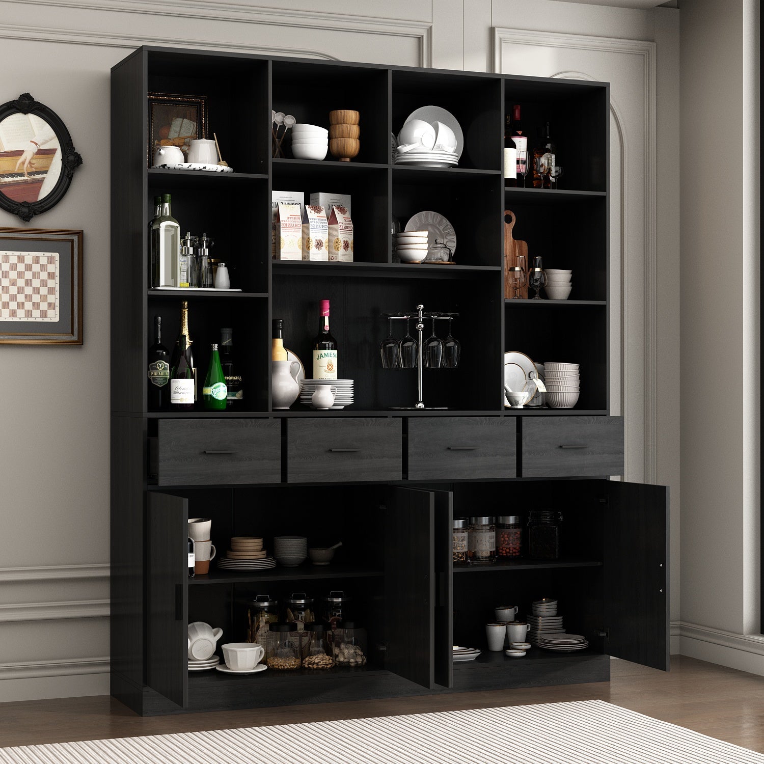 78.7'' Kitchen Pantry With 4 Drawer