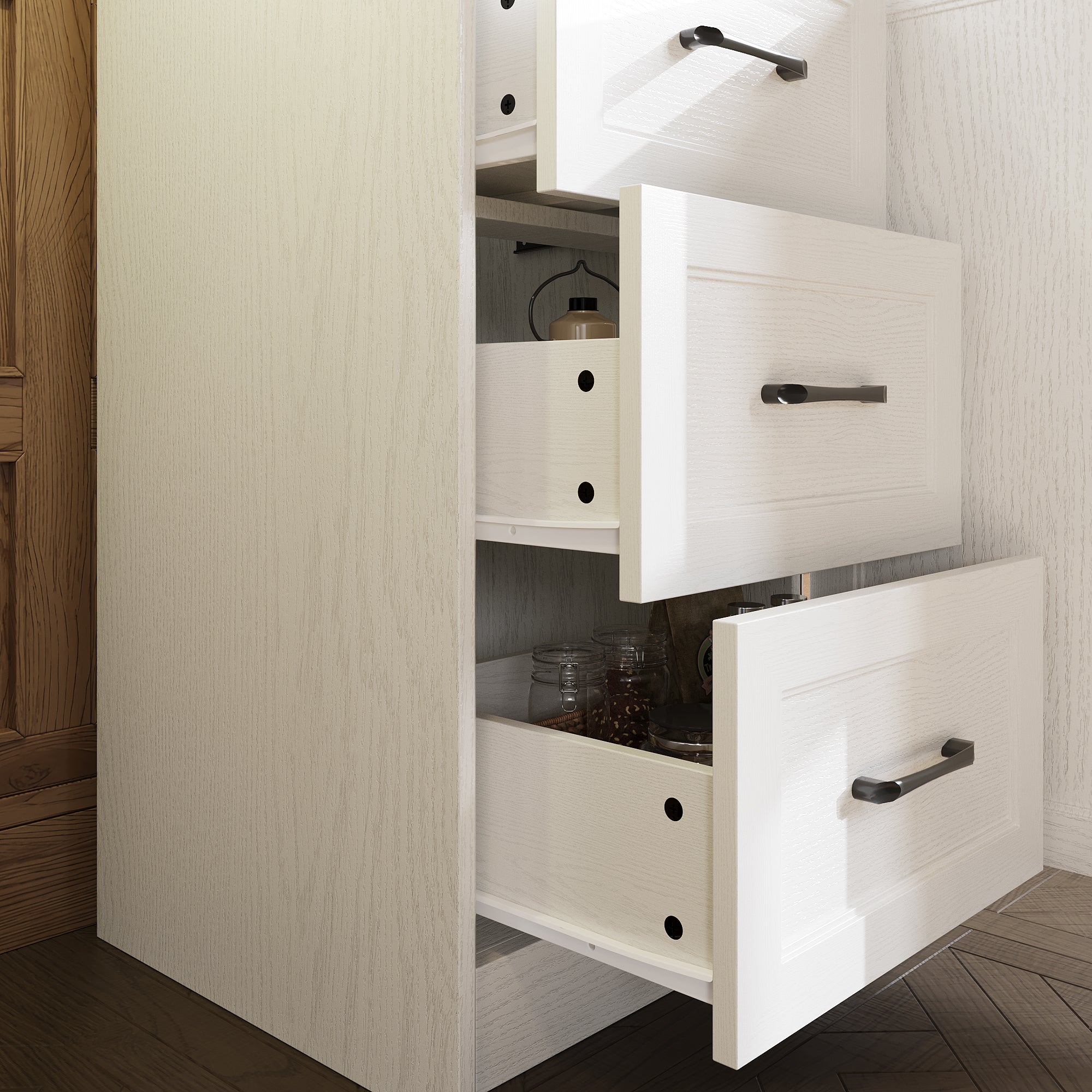 3-Drawer & 2-Door Accent Cabinet Storage Solution For Entryway, Living Room & Bedroom