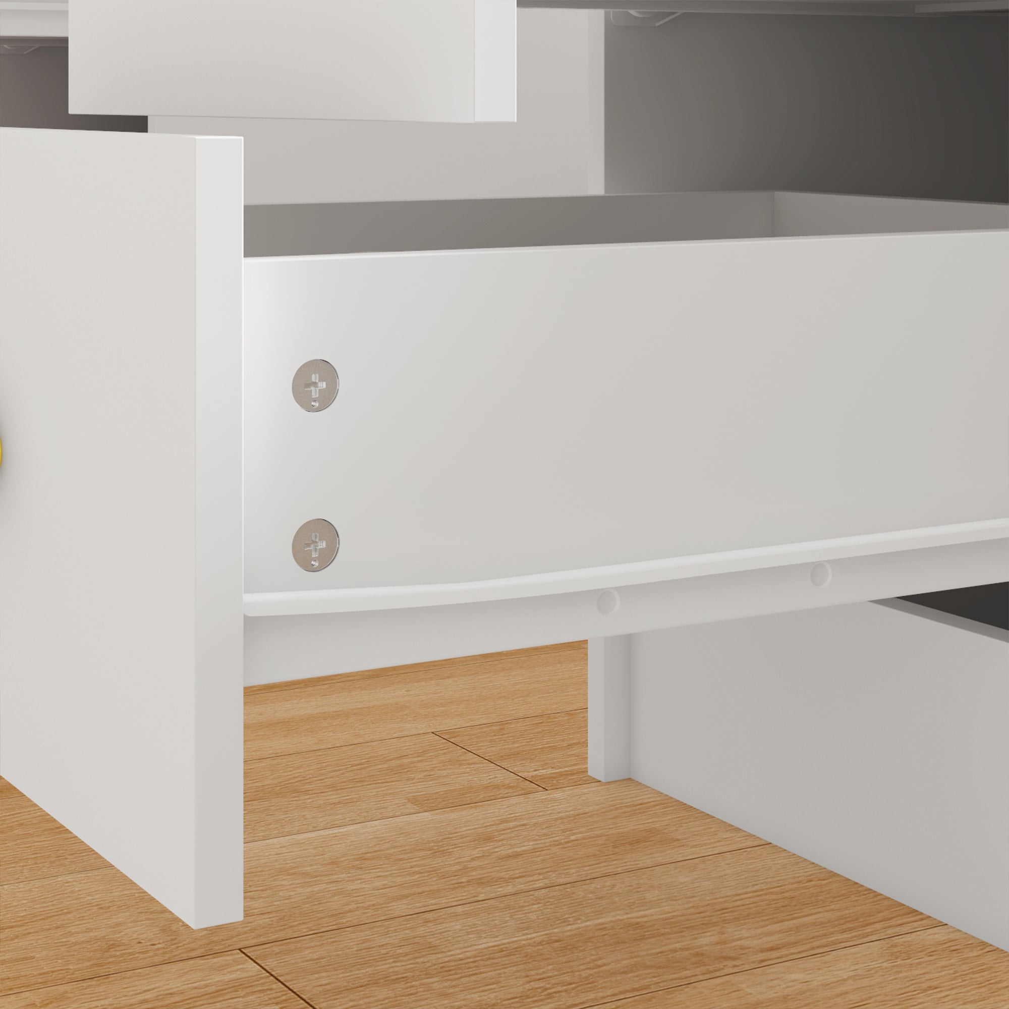 Home Makeup Dressing Table With A Transparent Tempered Glass Countertop