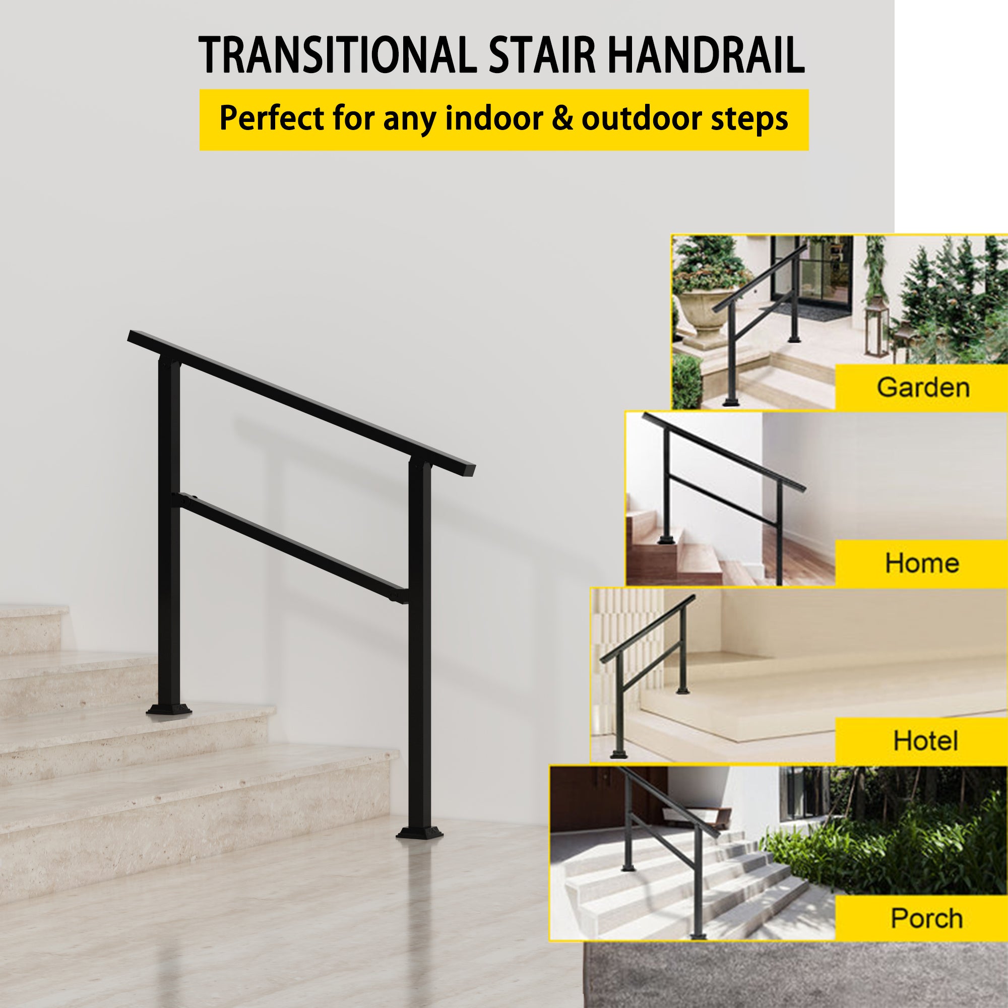 Stair Railing Kit Handrail Flexible Outdoor Deck Hand Rail