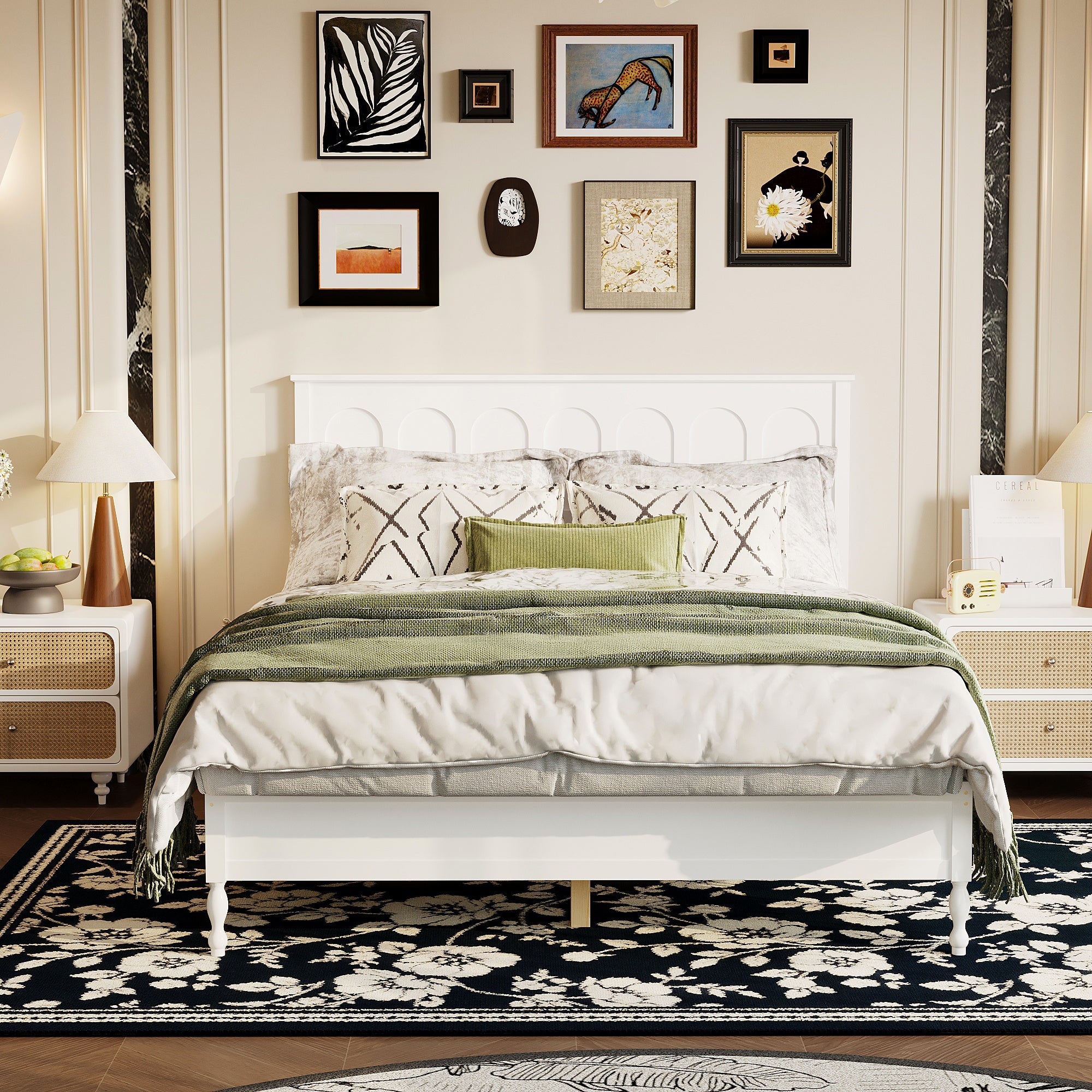 Solid Wood Platform Bed With Elegent Style