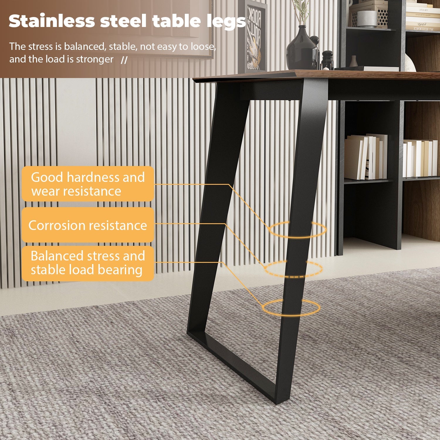 L-Shaped Corner Computer Desk with Drawers Brown Wood Grain