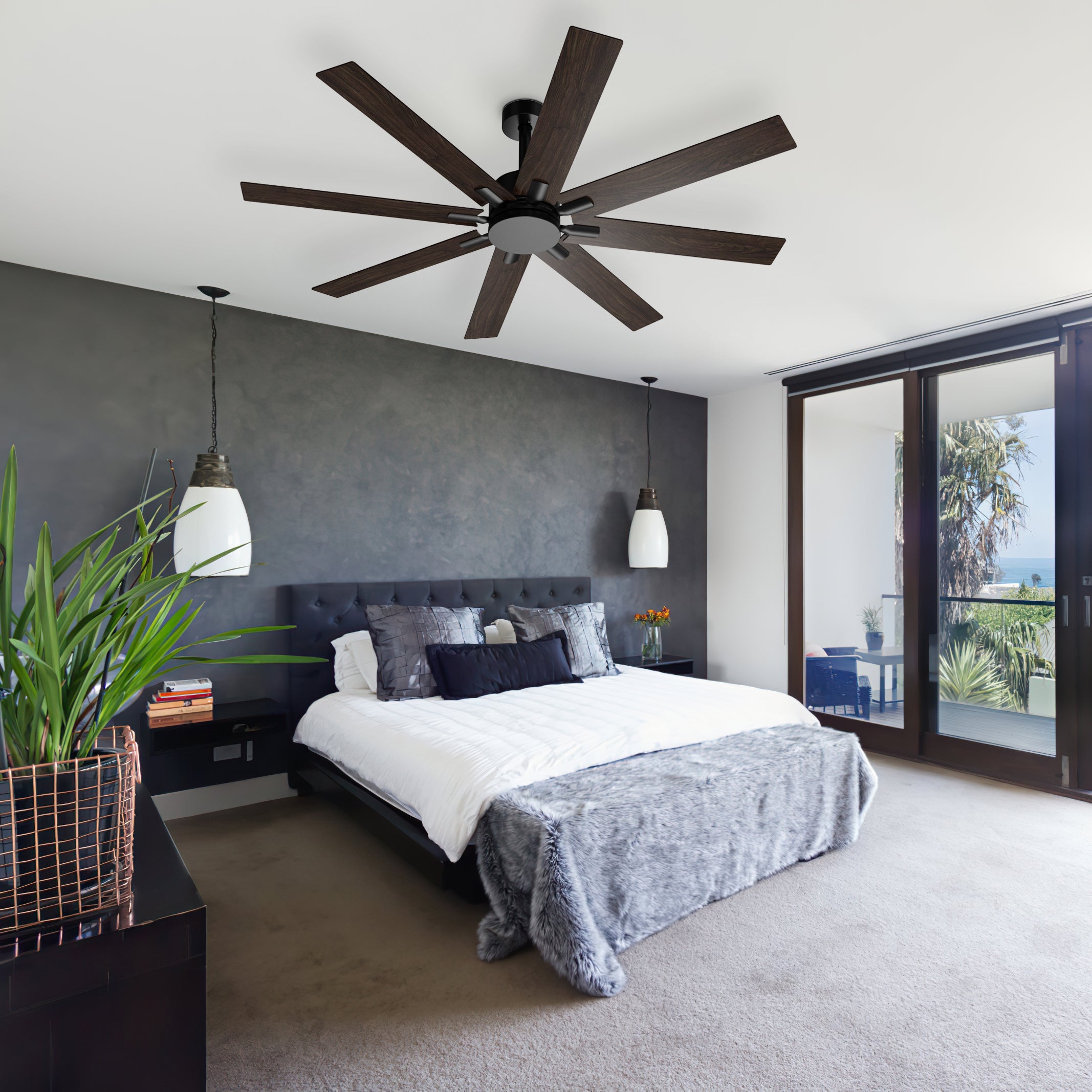 Ceiling Fan with 8 Reversible Blades Remote Control 2-Side Blades