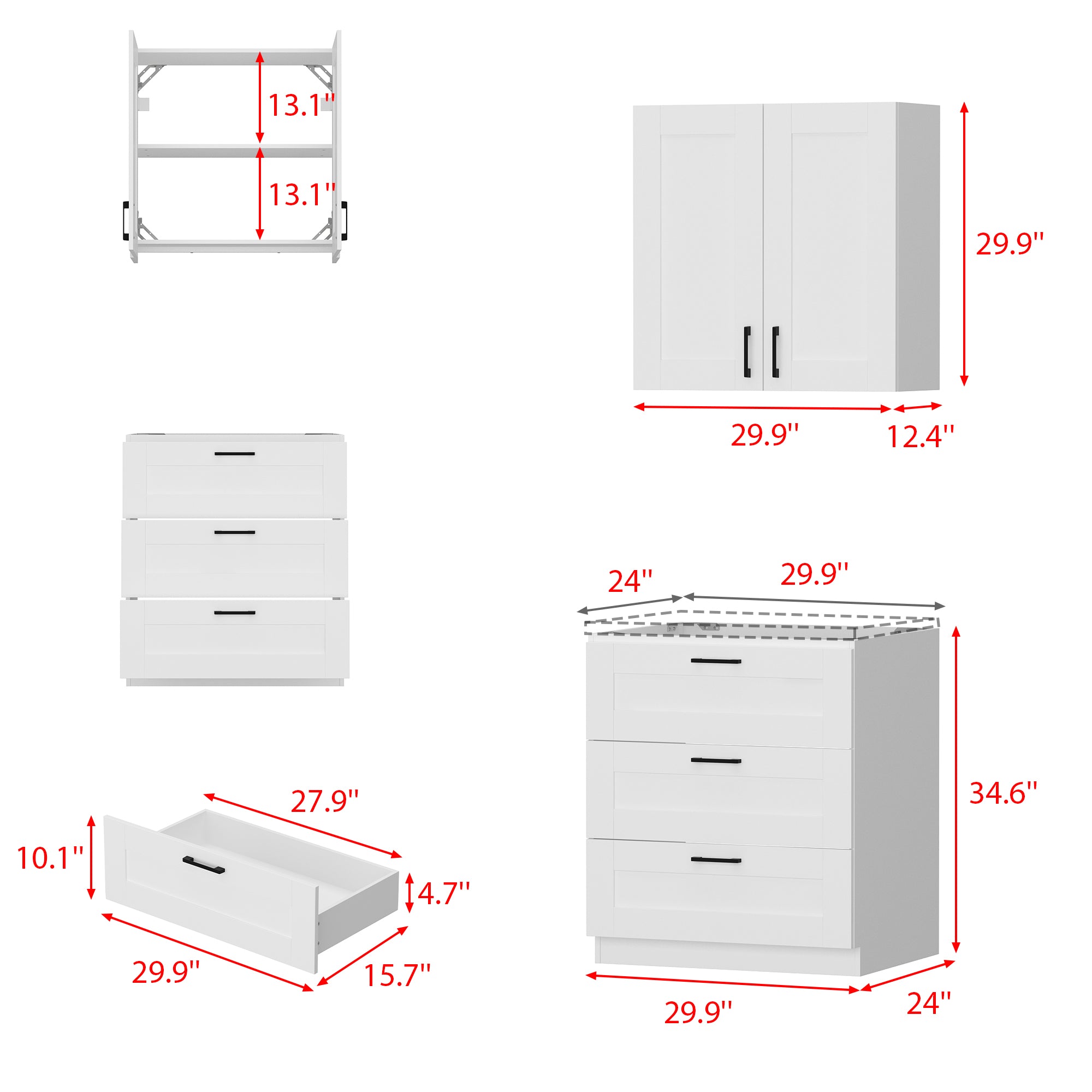 71 inch Modern White Kitchen Pantry Cabinet with Glass Doors & 12 Shelves