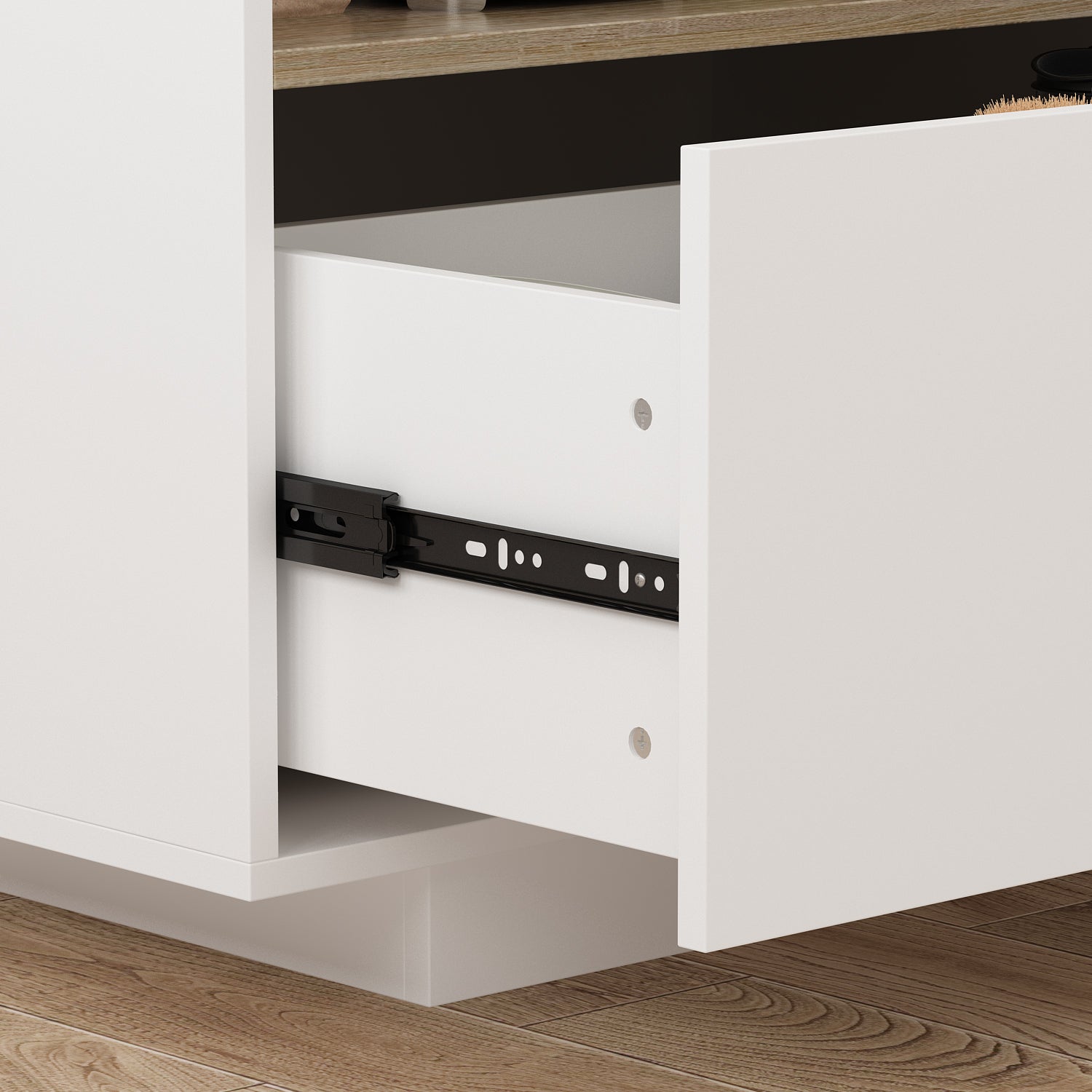 Kitchen Island with Open Storage and Adjustable Shelf Modern Style