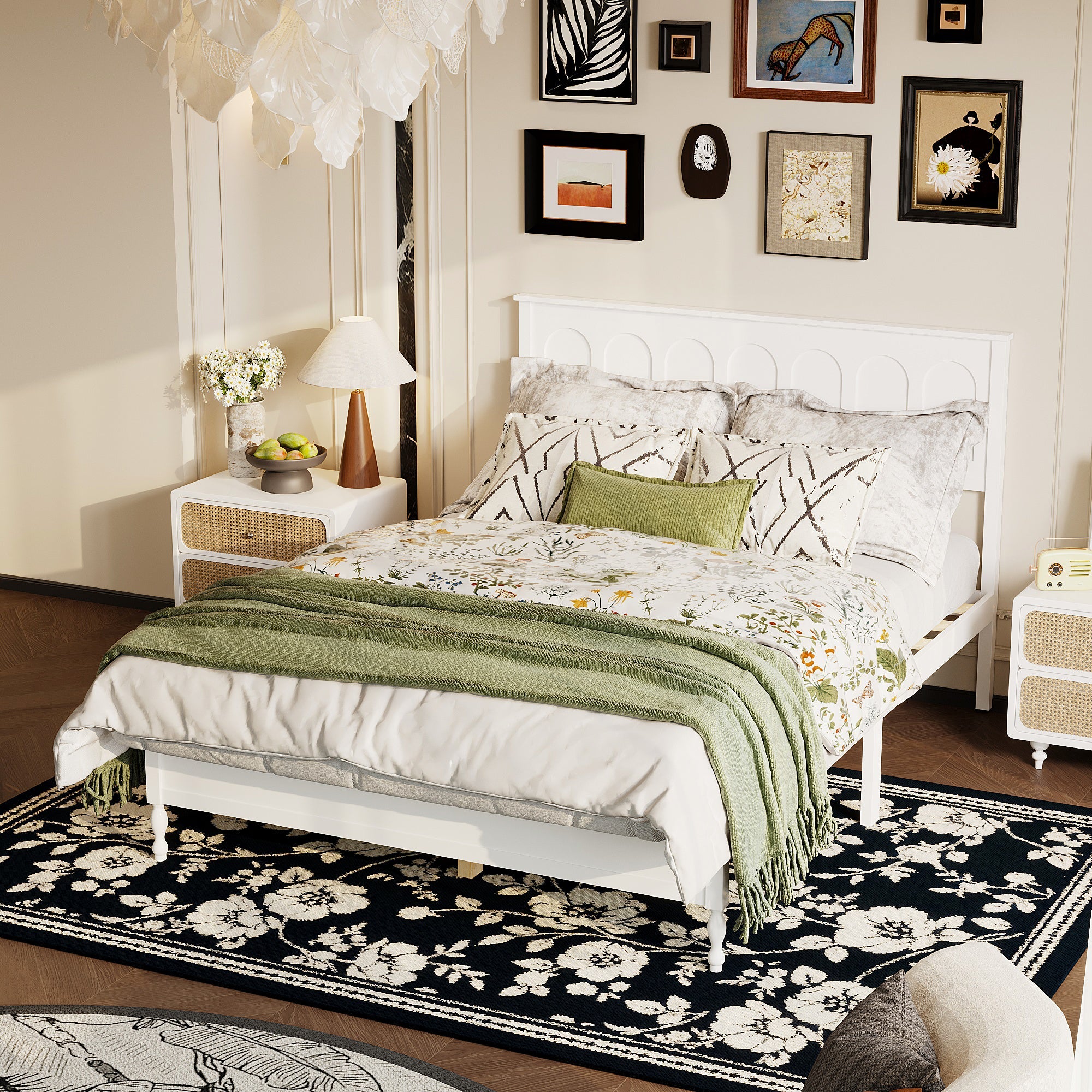 Solid Wood Platform Bed With Elegent Style