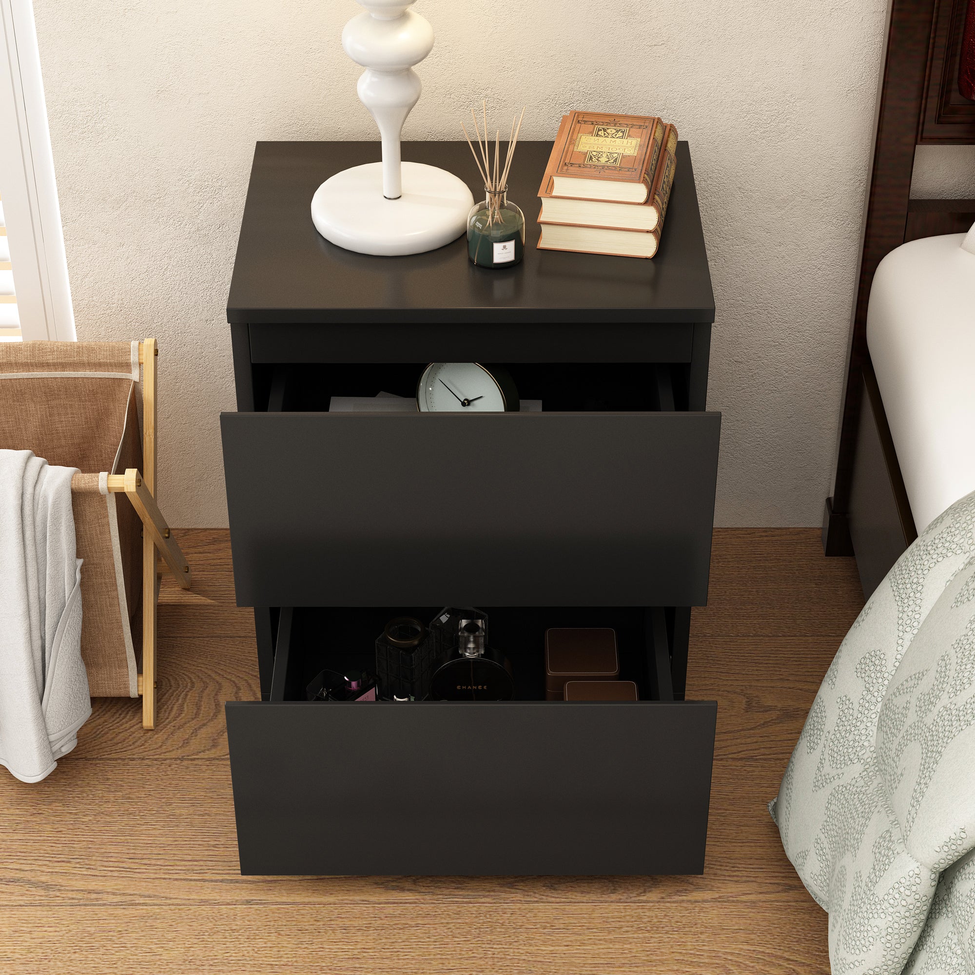 2-Drawer Chest Dresser Sideboard Night Table in Bedroom