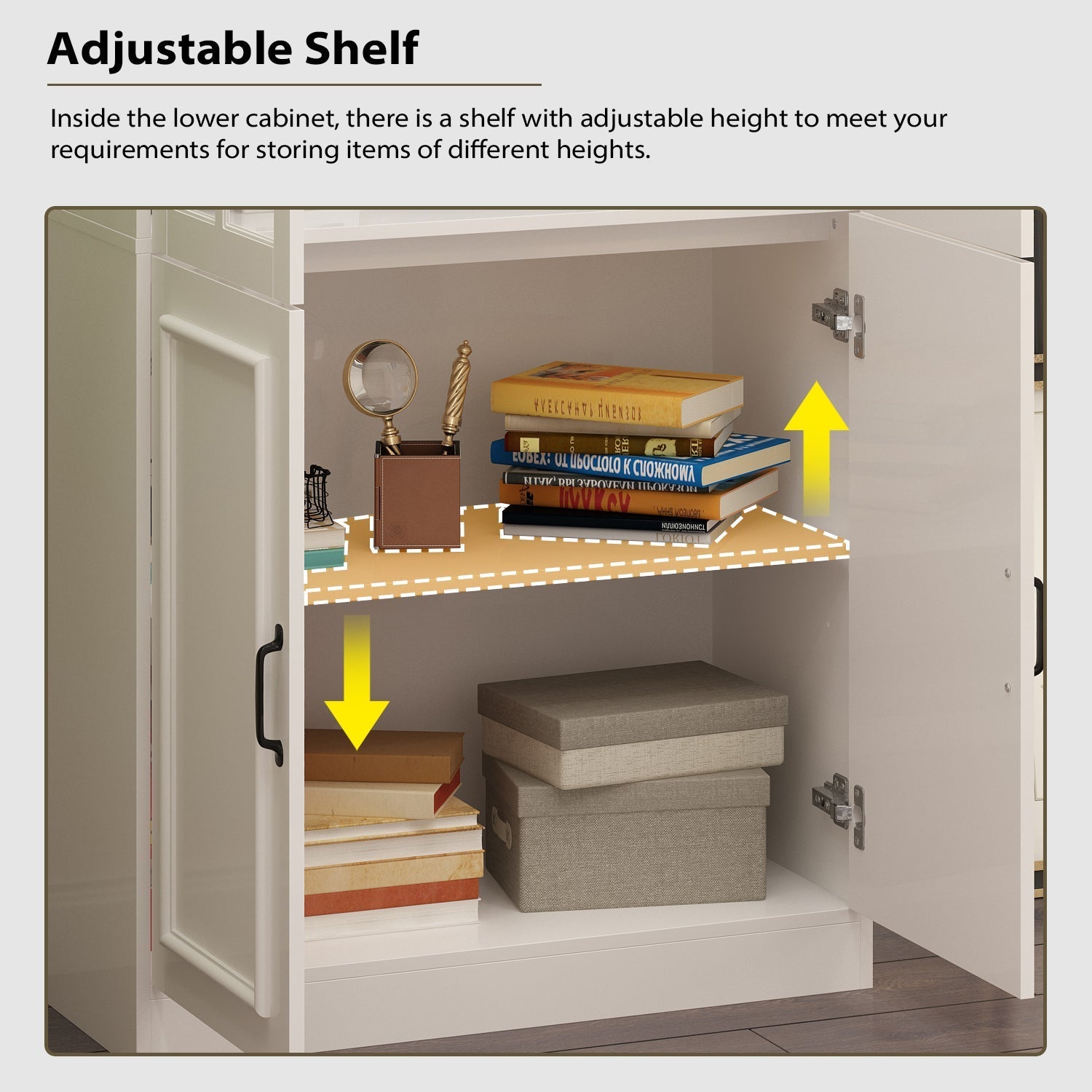 78.7" H x 31.5" Standard Storage Bookcase With Glass Door & Shelves