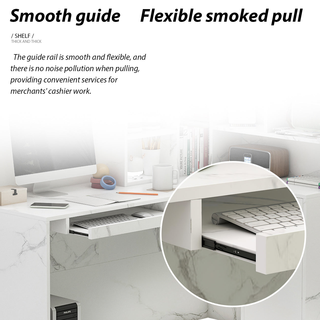 L-Shaped Reception Desk with Large Storage Filing Cabinets