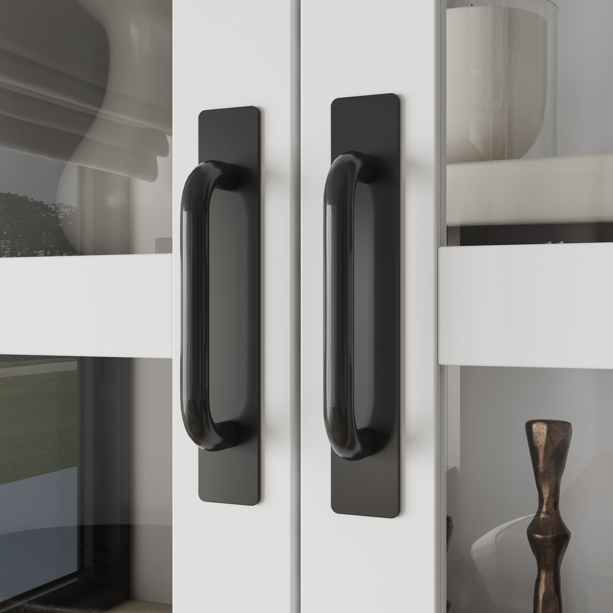 Tall Storage Cabinet With Glass Doors